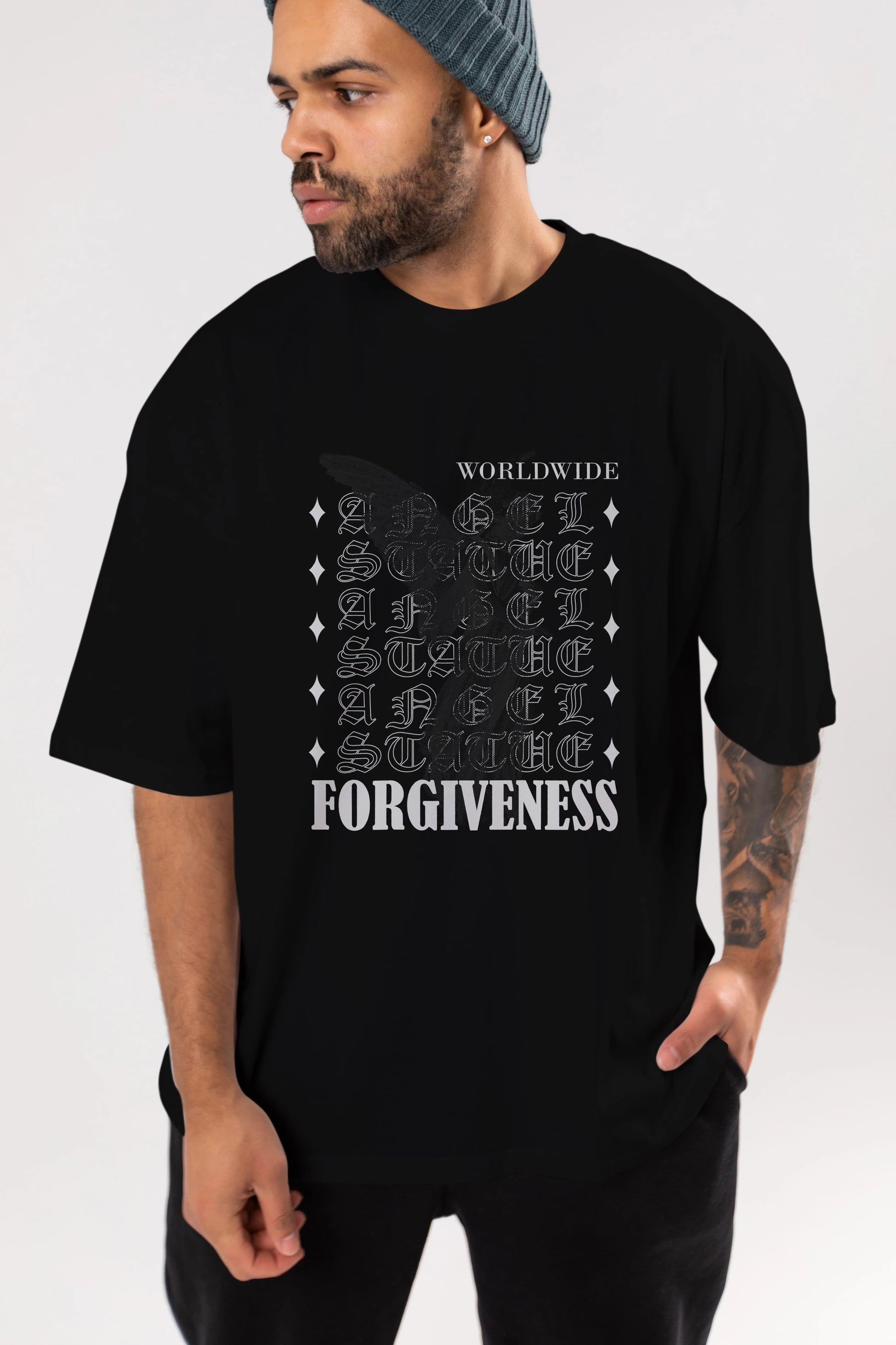 Angel Forgiveness Ön Baskılı Oversize t-shirt Erkek Kadın Unisex