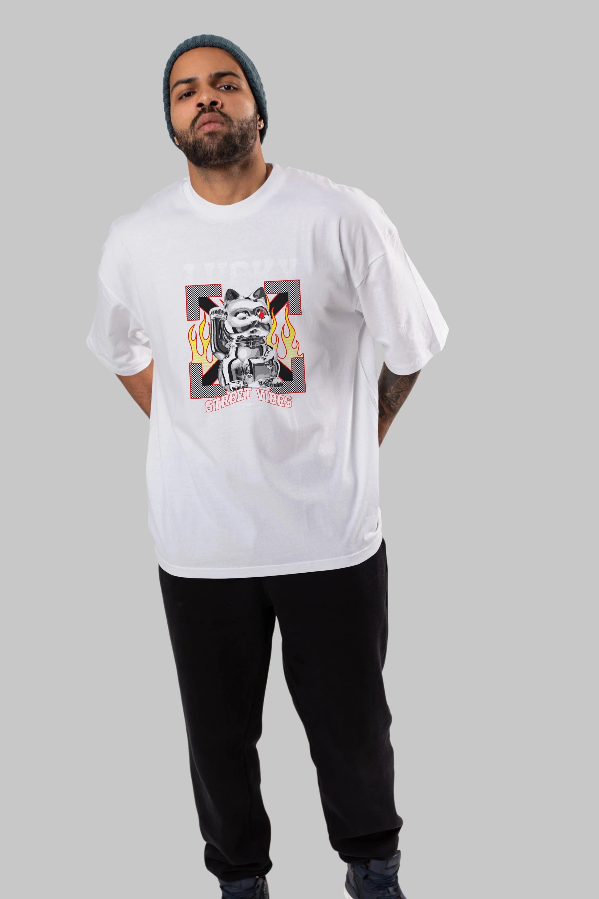 Lucky Street Vibes Ön Baskılı Oversize t-shirt Erkek Kadın Unisex