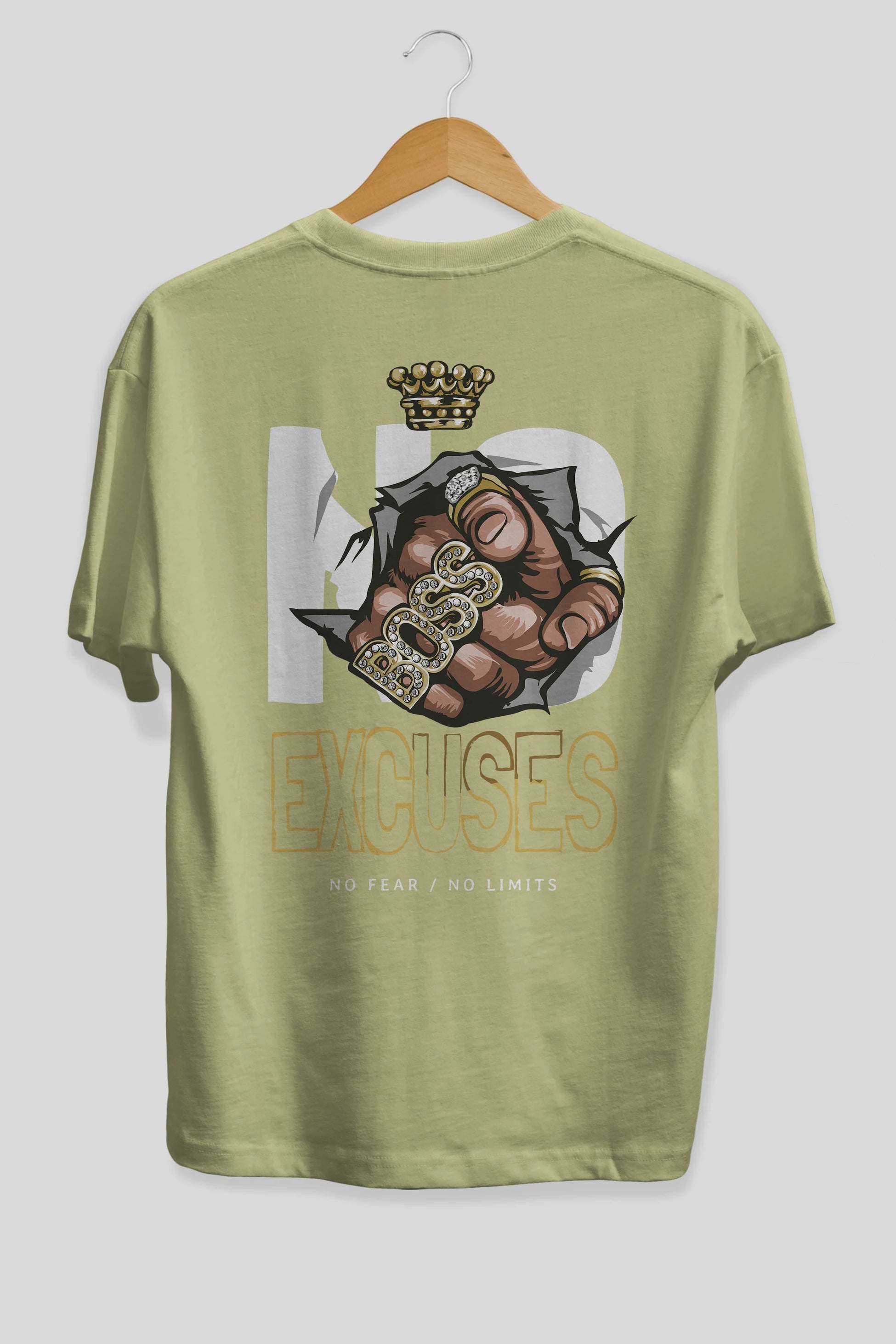 No Excuses Arka Baskılı Oversize t-shirt Erkek Kadın Unisex