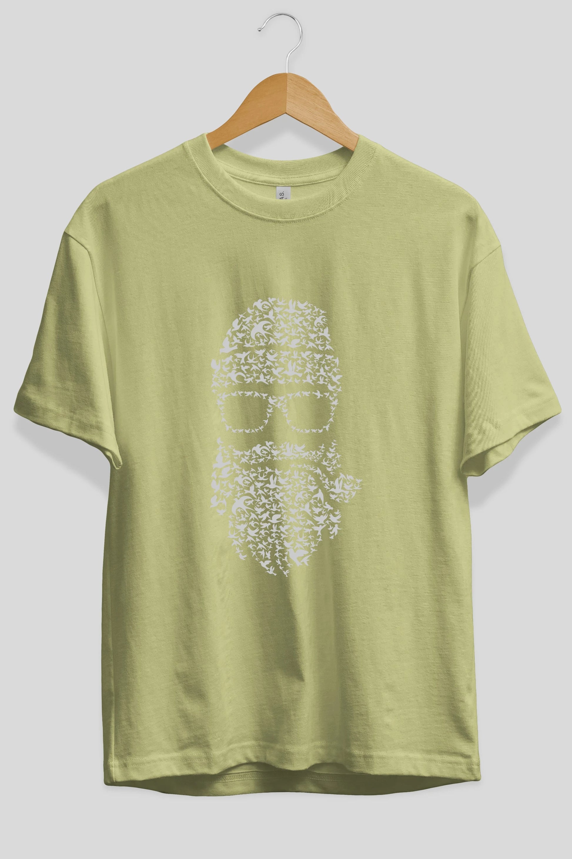 Birds Beard Ön Baskılı Oversize t-shirt %100 pamuk Erkek Kadın Unisex