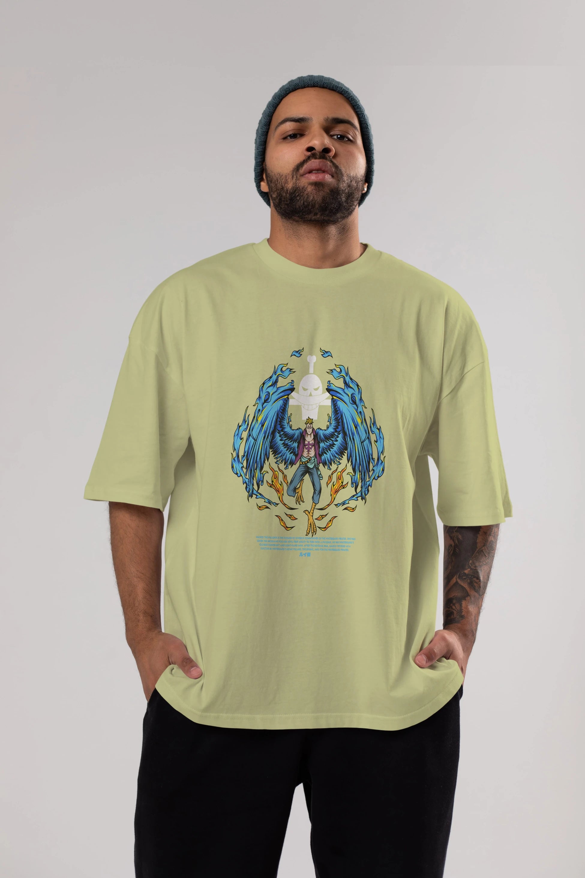 Marco Anime Ön Baskılı Oversize t-shirt %100 pamuk Erkek Kadın Unisex