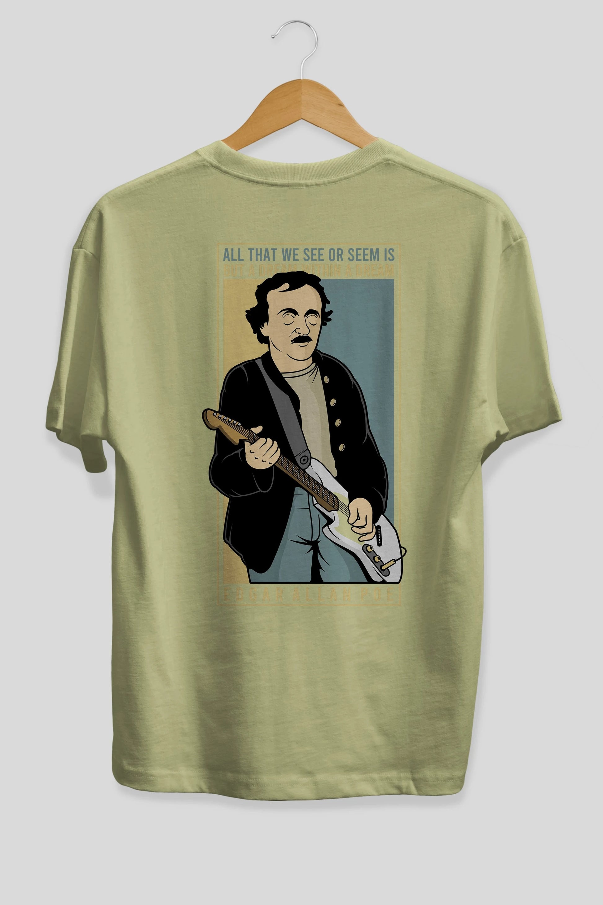 Edgar Alan Cobain Arka Baskılı Oversize t-shirt Erkek Kadın Unisex %100 Pamuk tişort