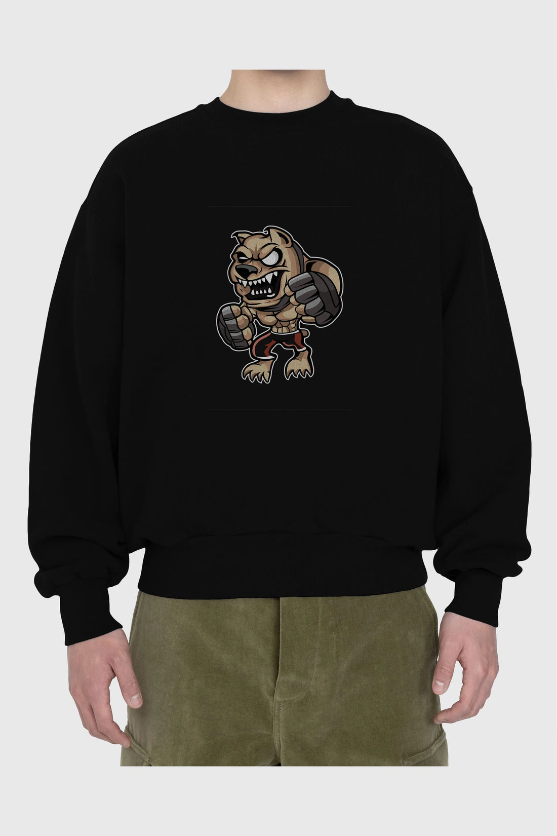 MMA Dog Ön Baskılı Oversize Sweatshirt Erkek Kadın Unisex