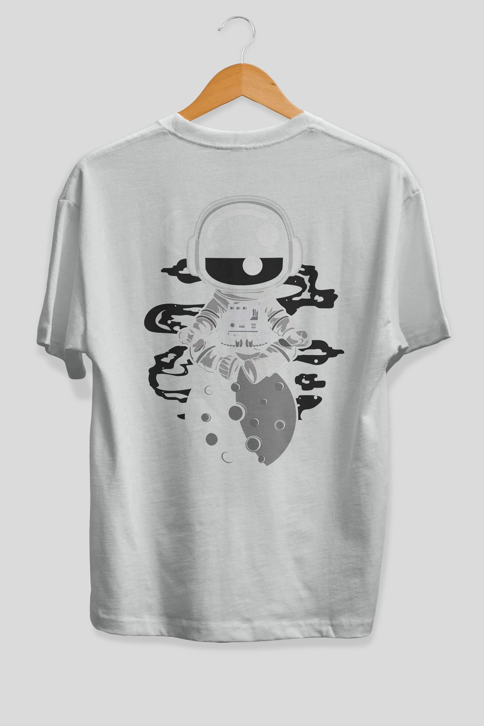 Astronaut Yoga Arka Baskılı Oversize t-shirt Erkek Kadın Unisex
