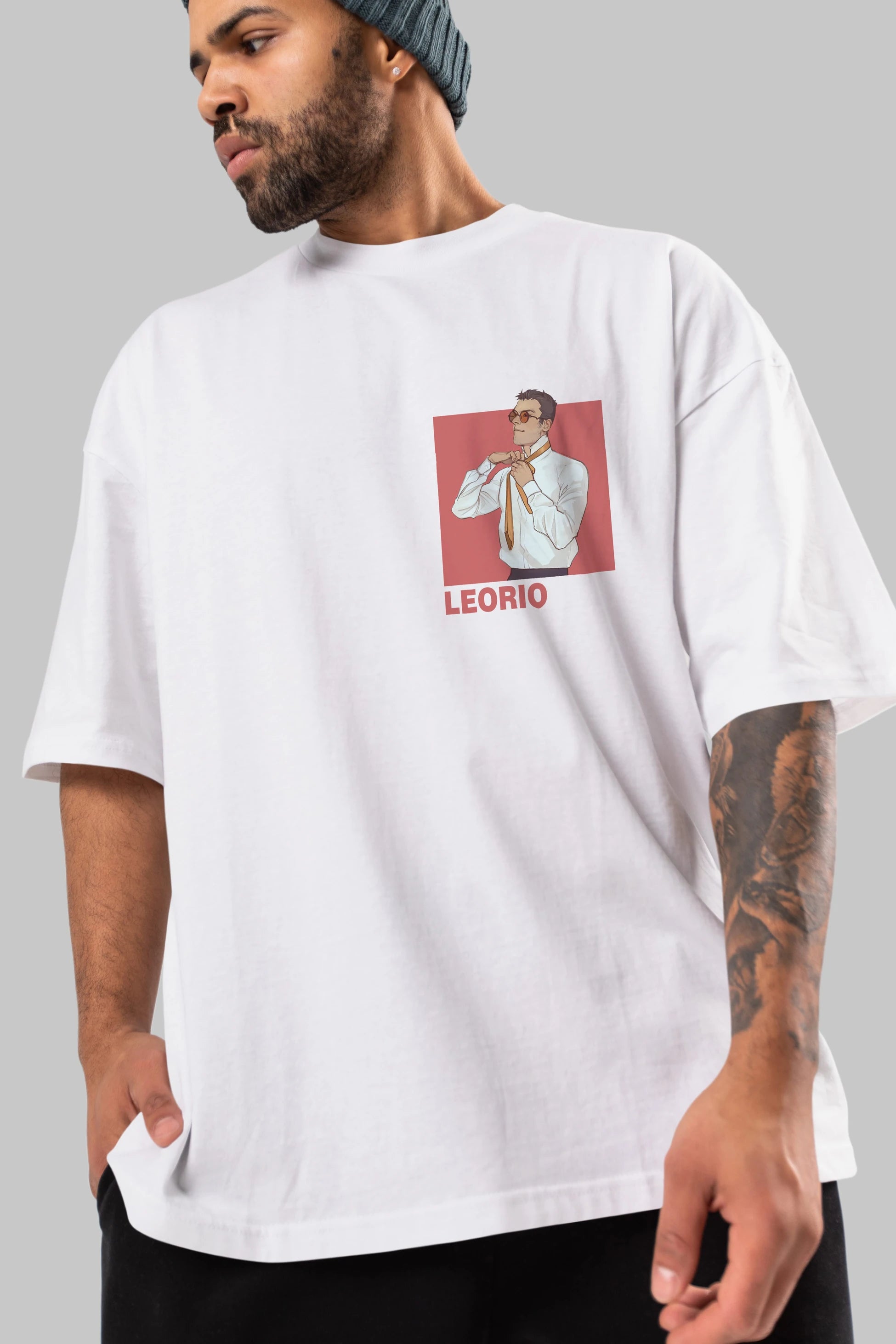 Leorio Paladiknight 5 Ön Sol Baskılı Oversize t-shirt Erkek Kadın Unisex %100 Pamuk Bisiklet Yaka tişort