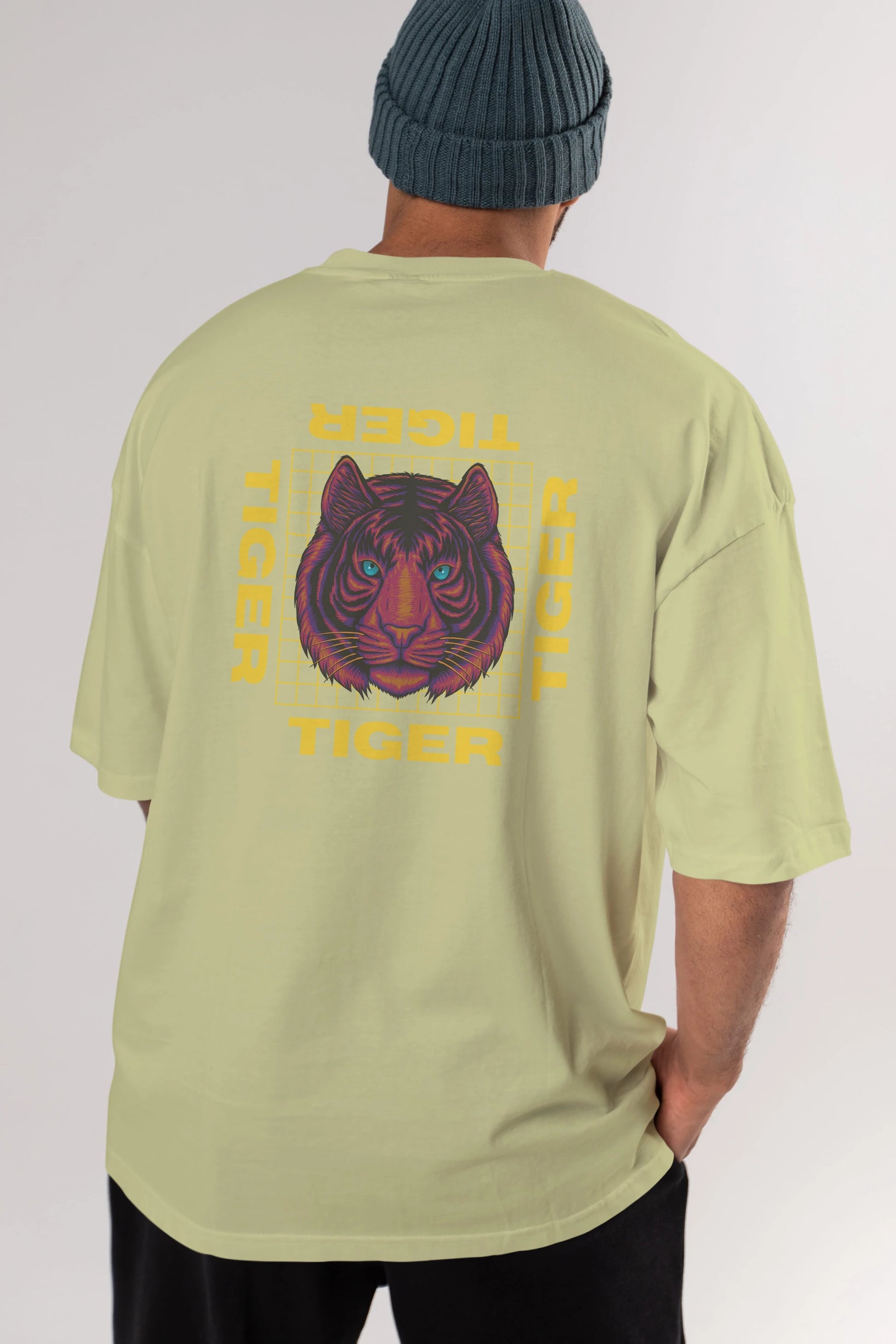 Tiger Yazılı Streetwear Arka Baskılı Oversize t-shirt Erkek Kadın Unisex