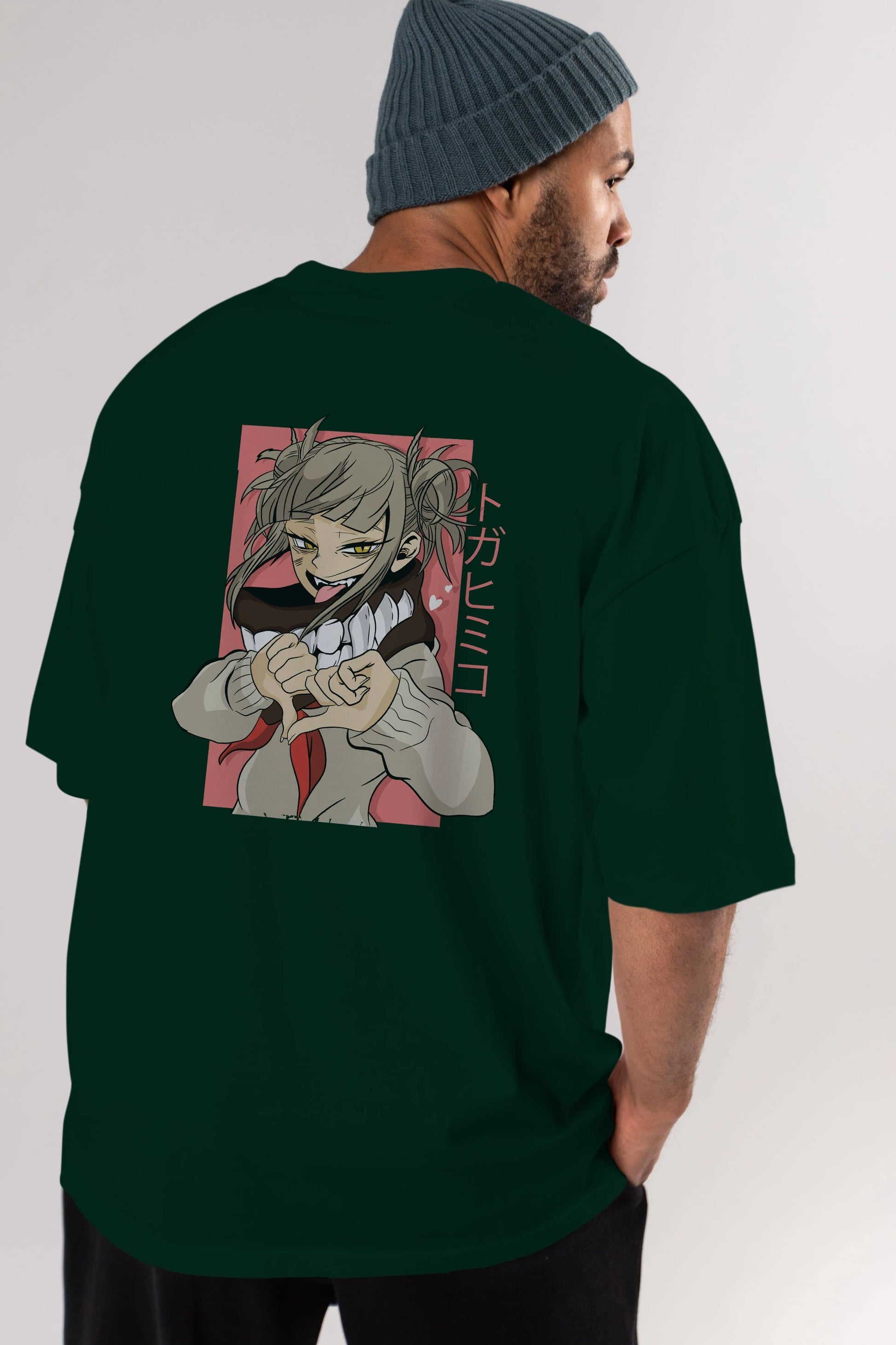 Himiko Toga Anime Arka Baskılı Oversize t-shirt Erkek Kadın Unisex
