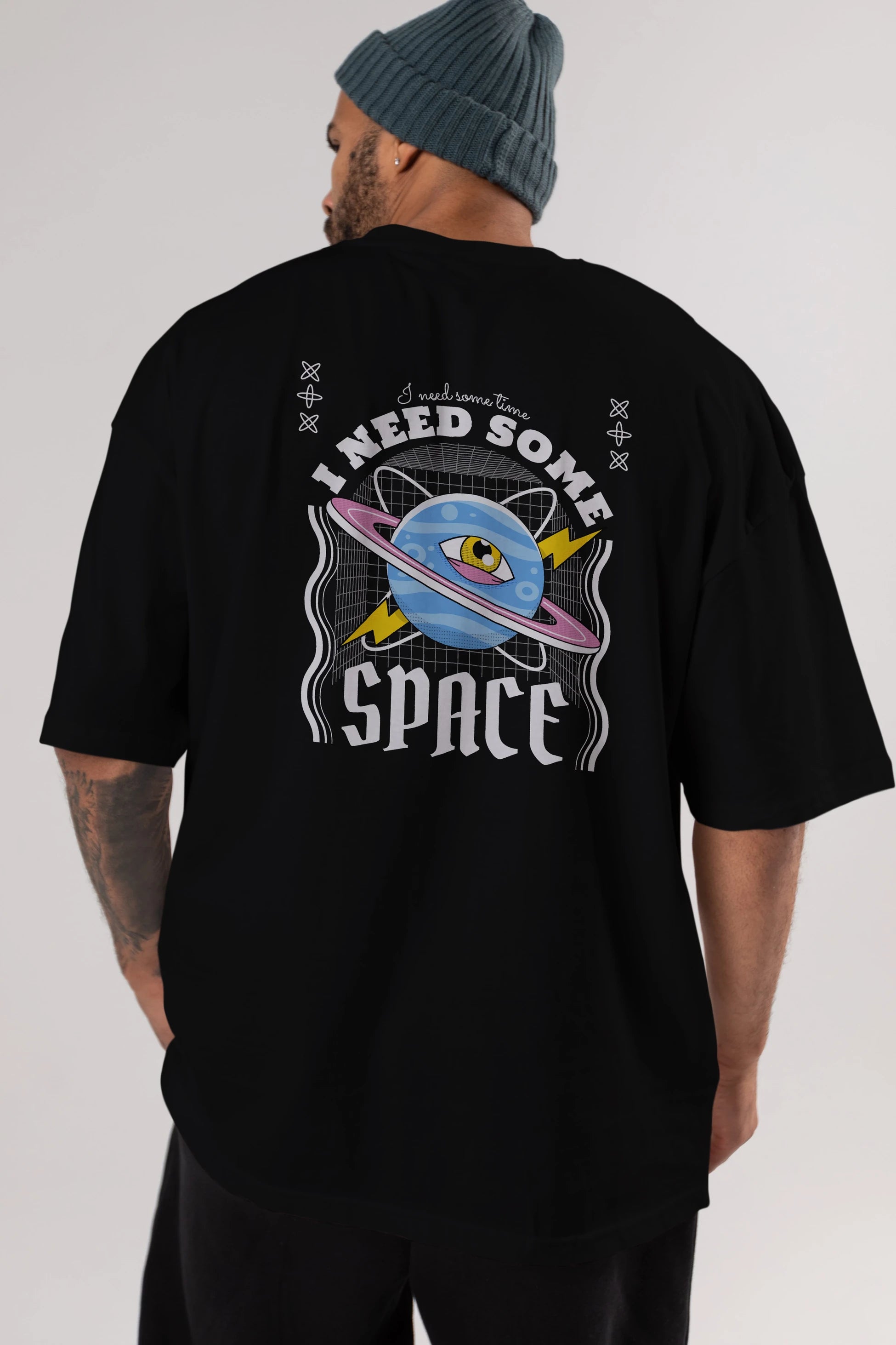I Need Some Space Arka Baskılı Oversize t-shirt Erkek Kadın Unisex