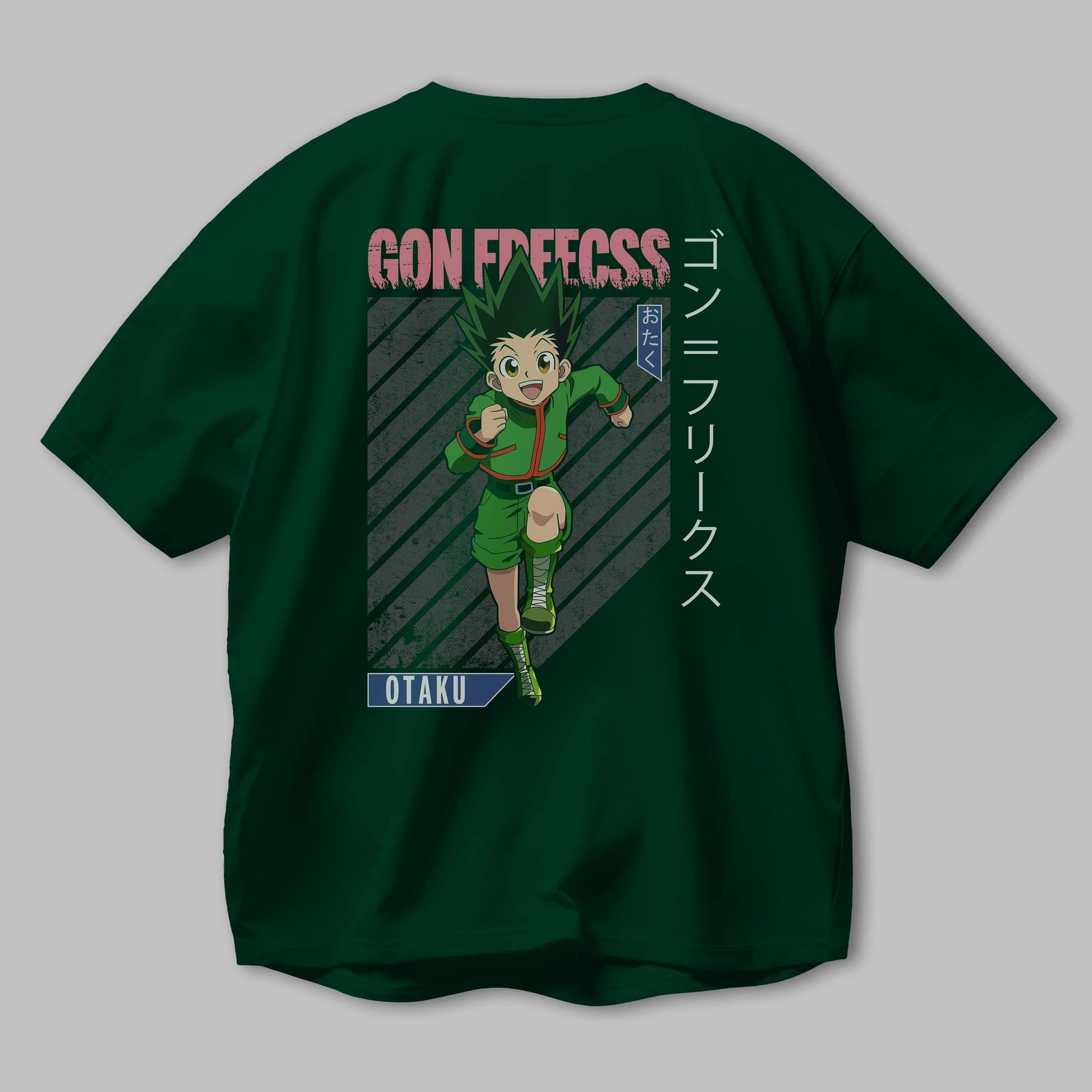 Gon Freecss HUNTER X HUNTER Anime Arka Baskılı Oversize t-shirt Erkek Kadın Unisex