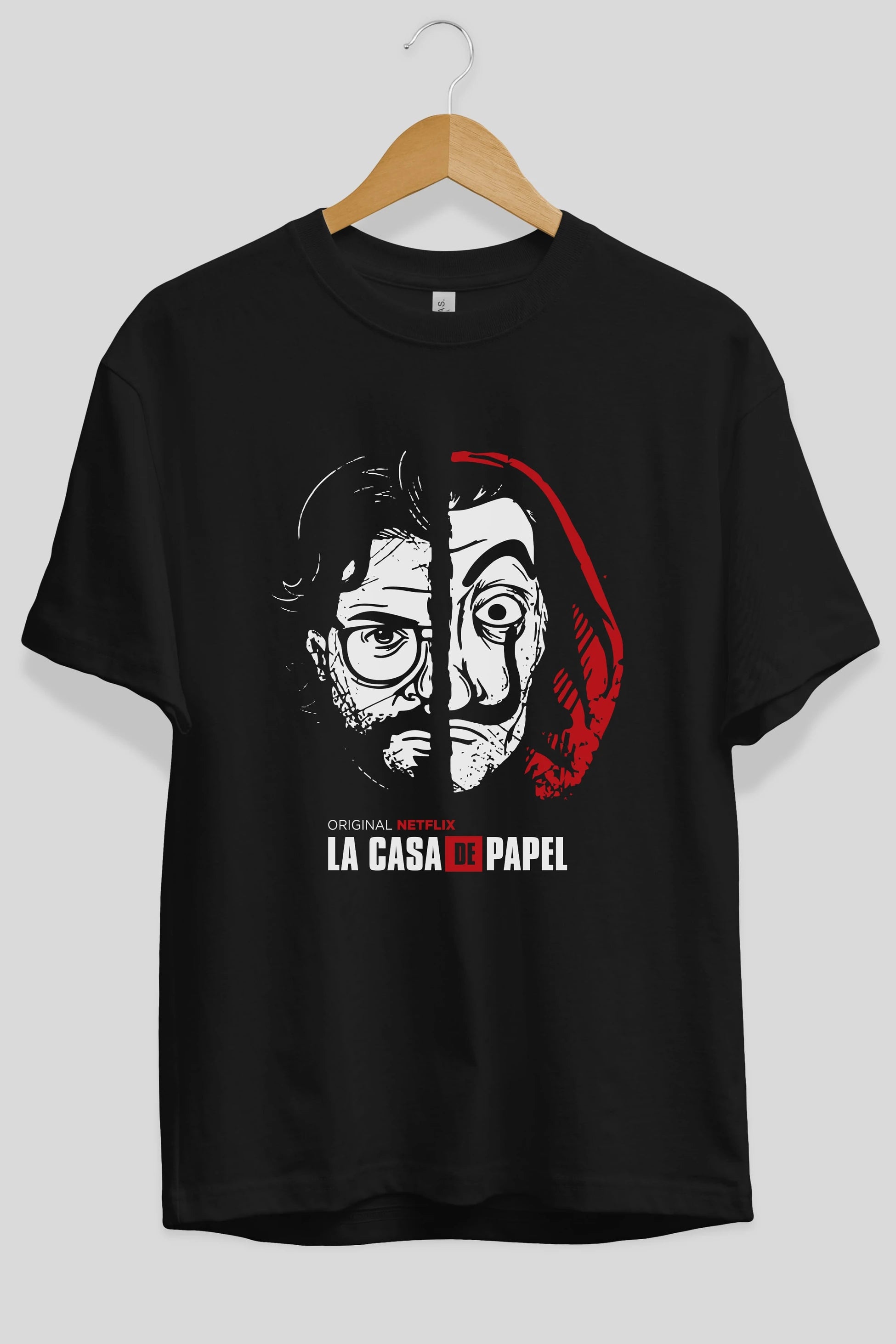 La Casa De Papel (9) Ön Baskılı Oversize t-shirt Erkek Kadın Unisex %100 Pamuk Bisiklet Yaka tişort