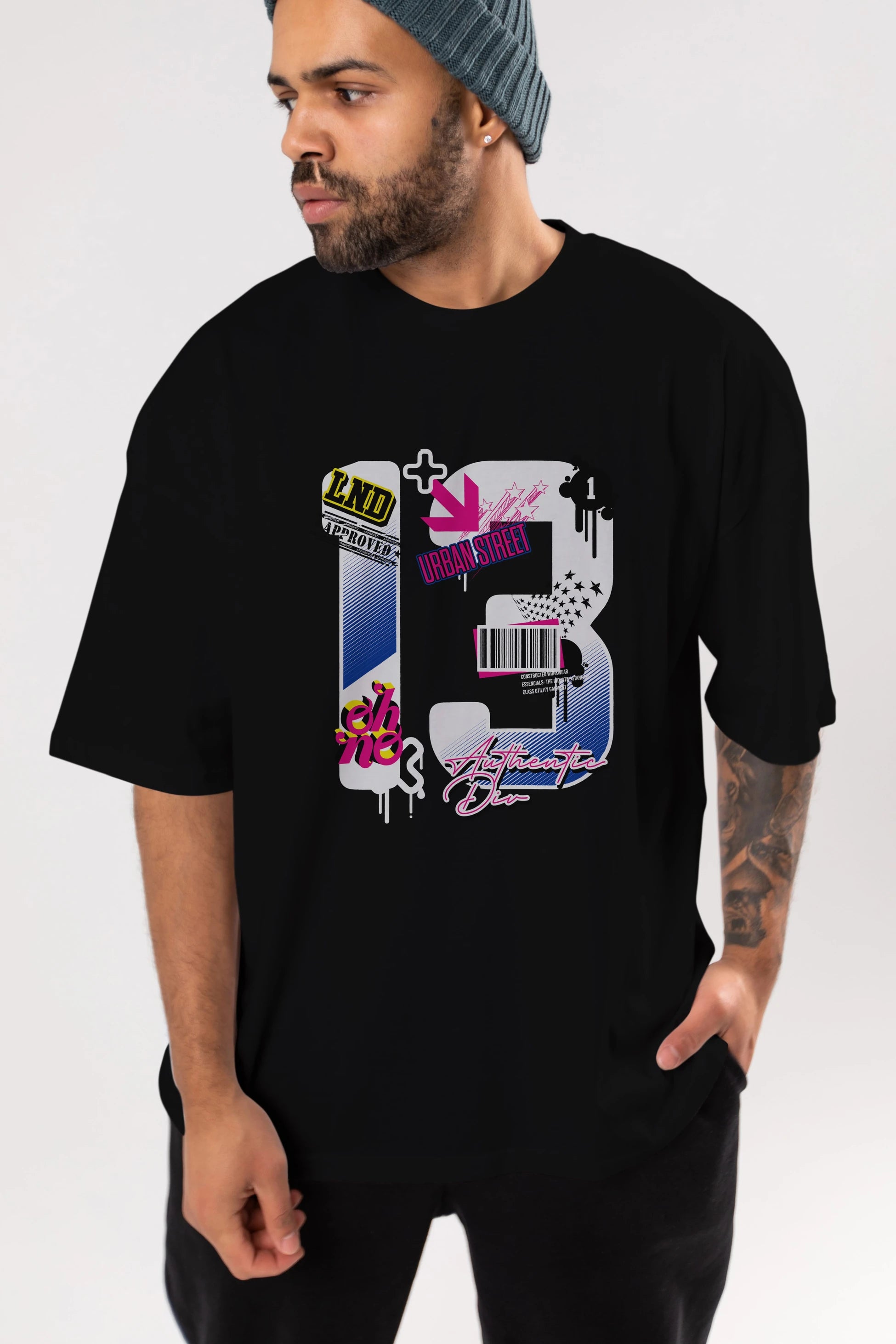 Urban Street 13 Ön Baskılı Oversize t-shirt Erkek Kadın Unisex