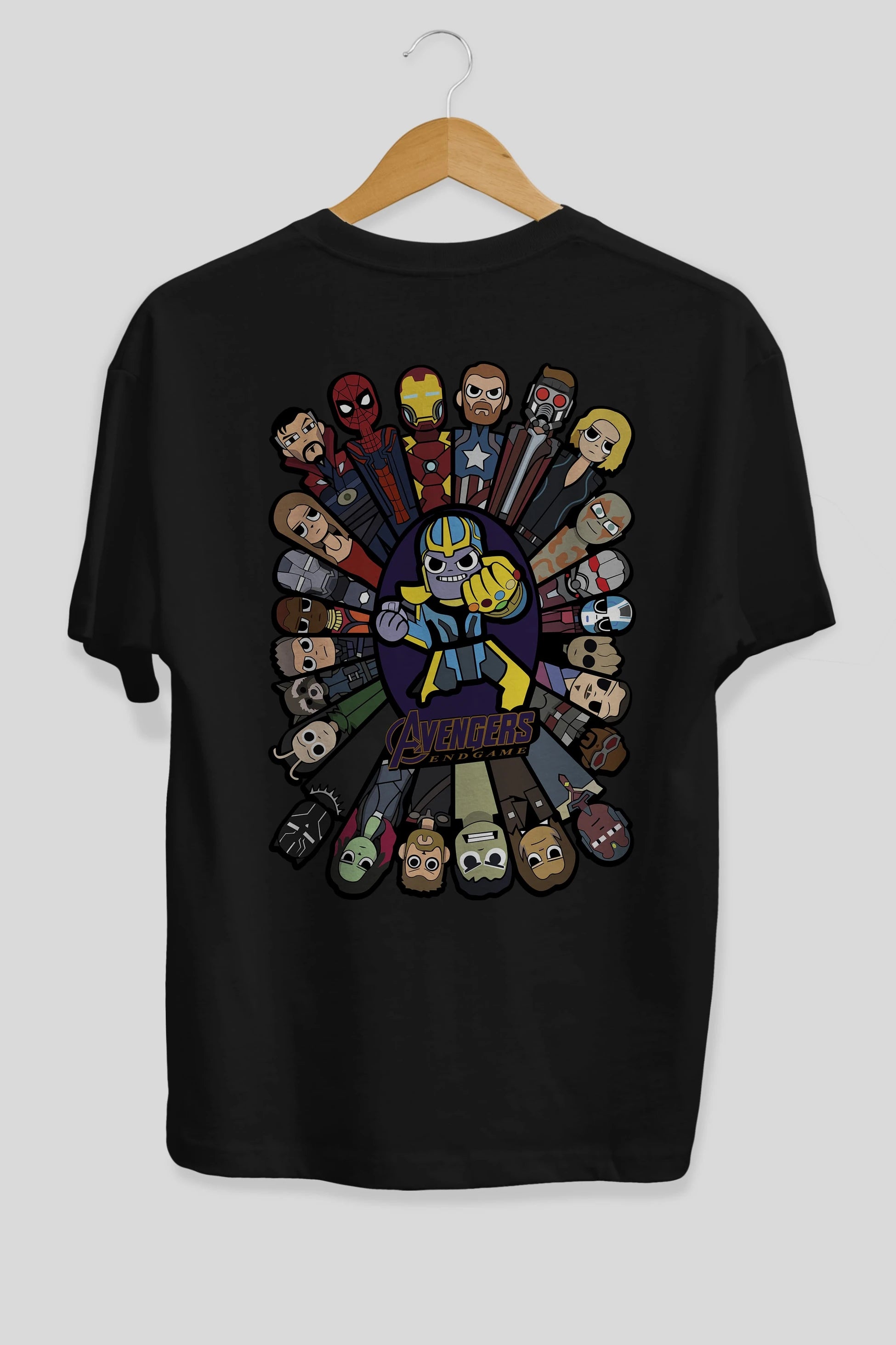 The Avengers (2) Arka Baskılı Oversize t-shirt Erkek Kadın Unisex %100 Pamuk Bisiklet Yaka tişort
