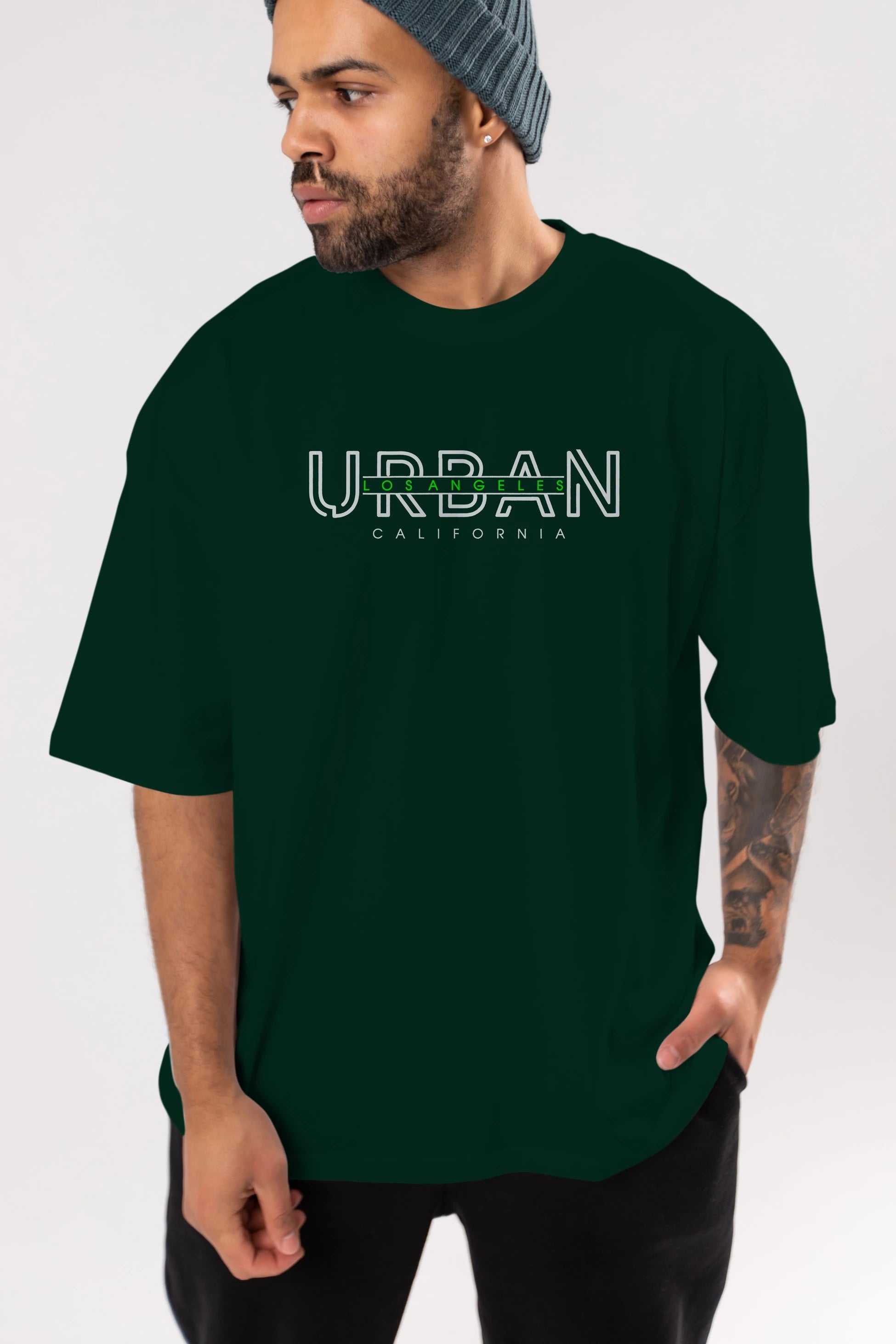 Urban Los Angeles Ön Baskılı Oversize t-shirt Erkek Kadın Unisex