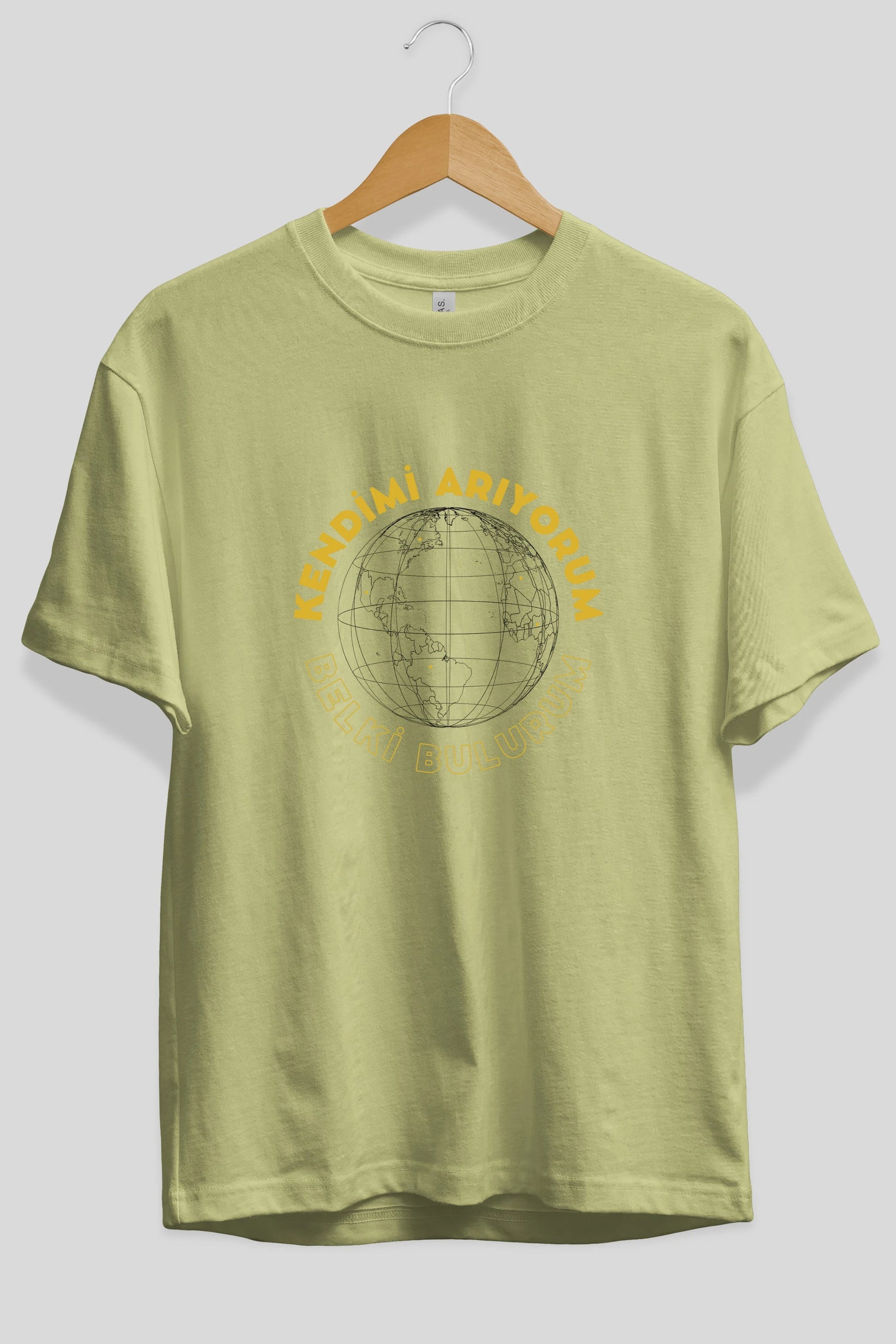 Kendimi Arıyorum Yazılı Ön Baskılı Oversize t-shirt Erkek Kadın Unisex