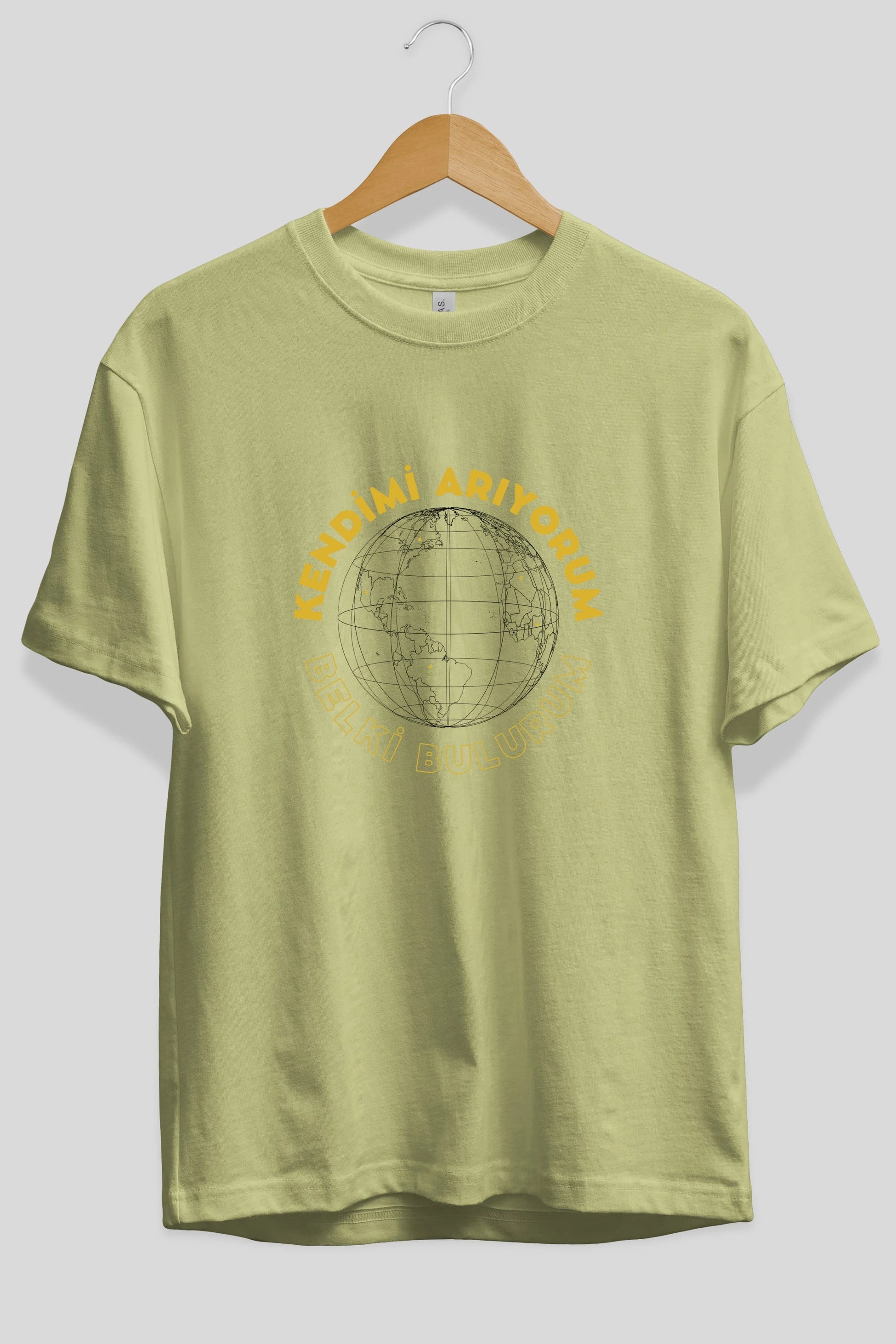 Kendimi Arıyorum Yazılı Ön Baskılı Oversize t-shirt Erkek Kadın Unisex