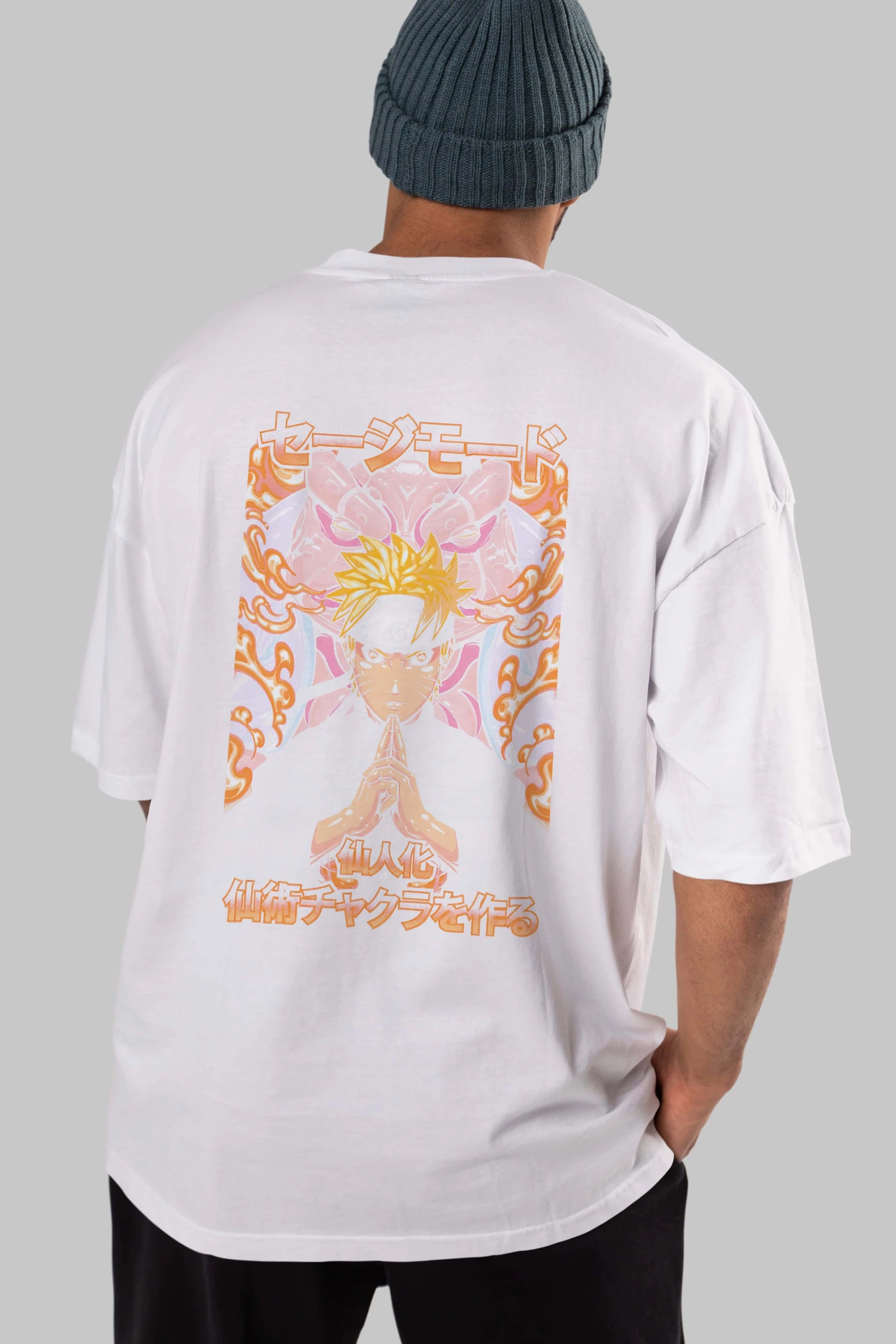 NARUTO (10) Anime Arka Baskılı Oversize t-shirt Erkek Kadın Unisex