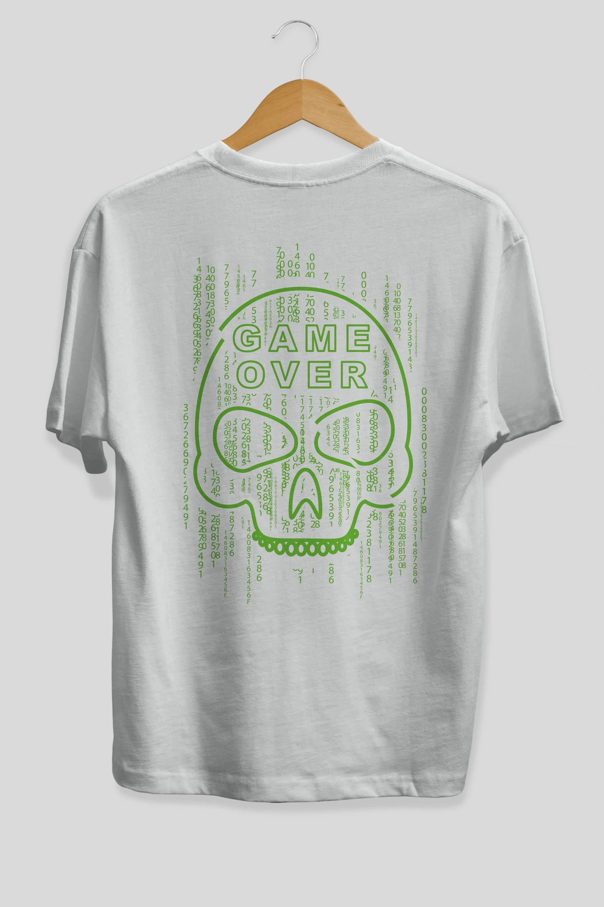 Game Over Arka Baskılı Oversize t-shirt Erkek Kadın Unisex