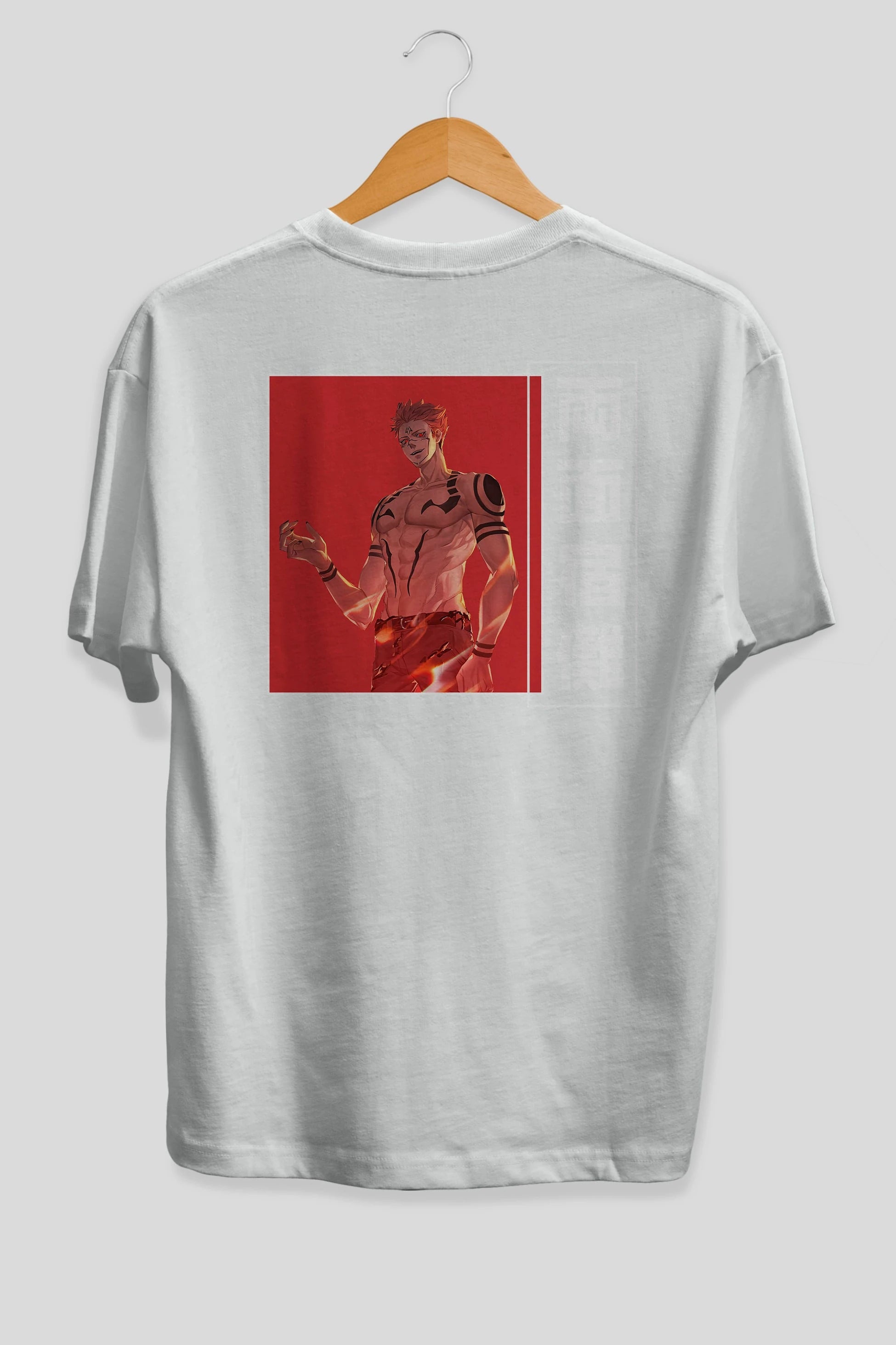 Sukuna Ryoumen 3 Anime Arka Baskılı Oversize t-shirt Erkek Kadın Unisex