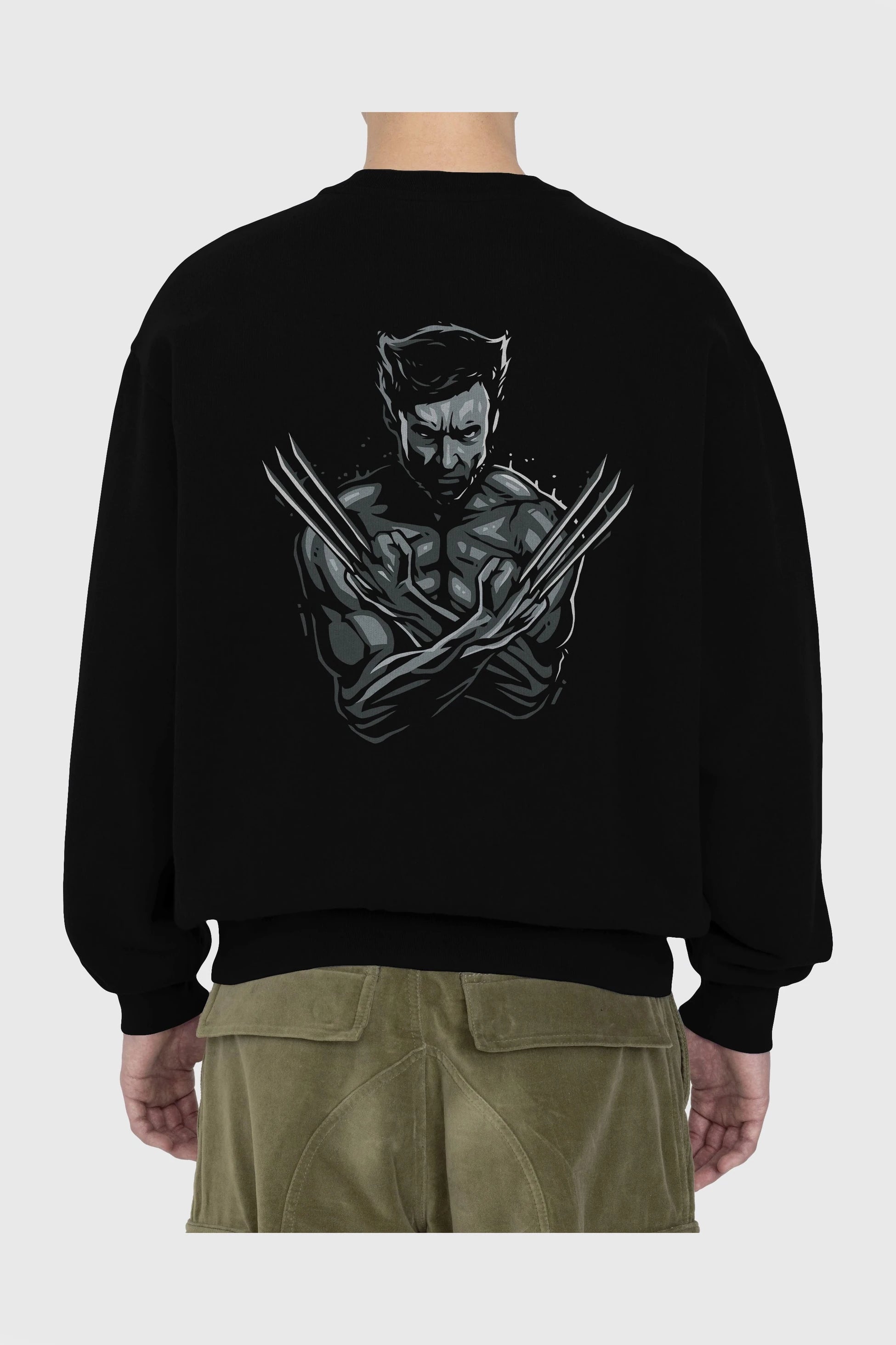 Wolverine Arka Baskılı Oversize Sweatshirt Erkek Kadın Unisex