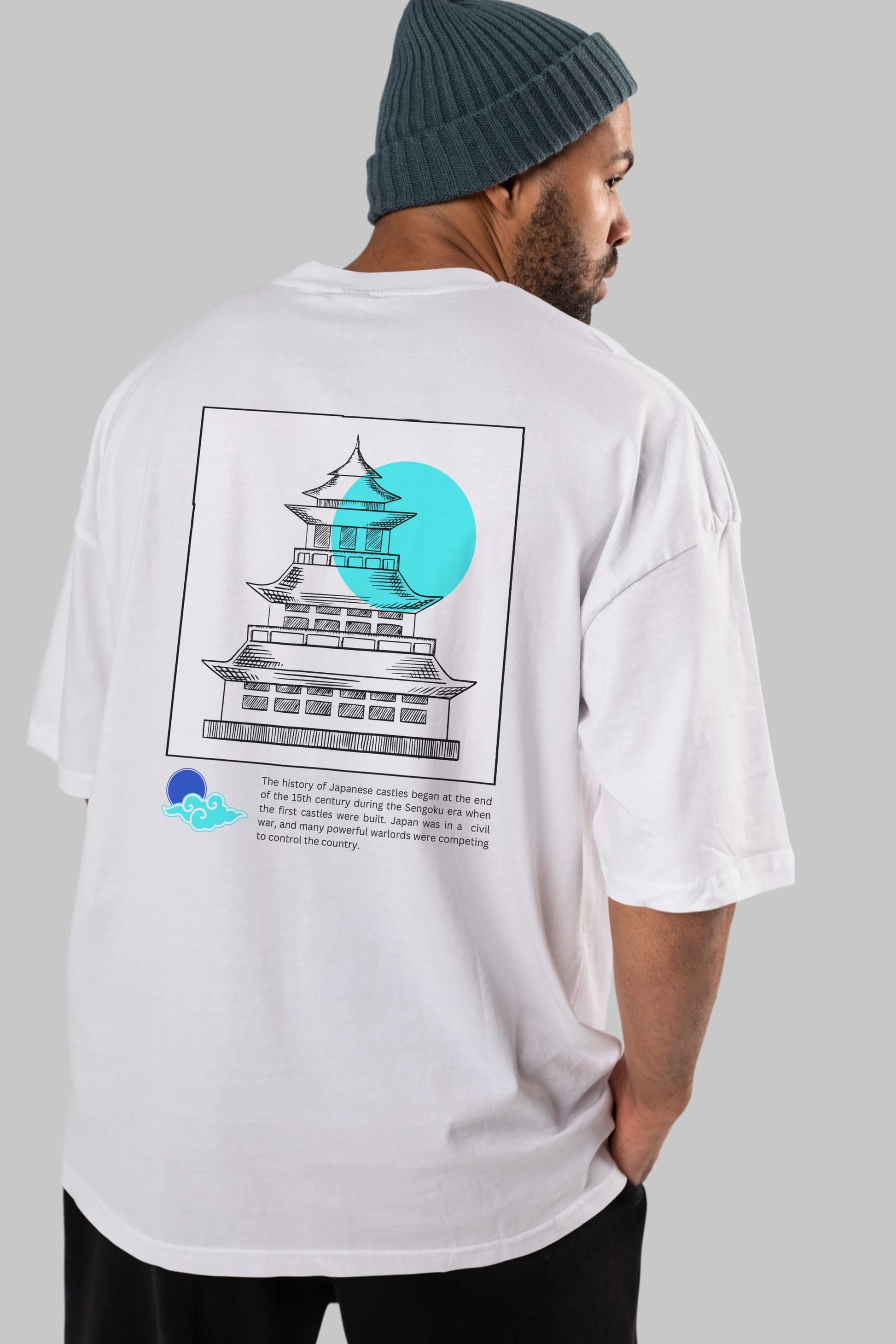 Retro Japanese Arka Baskılı Oversize t-shirt Erkek Kadın Unisex