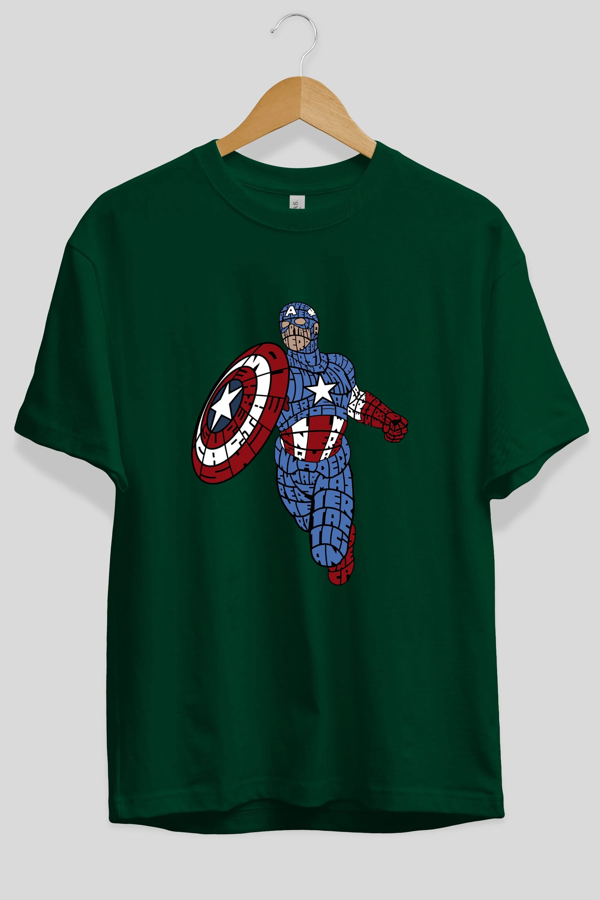 Star and Stripes Hero Ön Baskılı Oversize t-shirt %100 pamuk Erkek Kadın Unisex