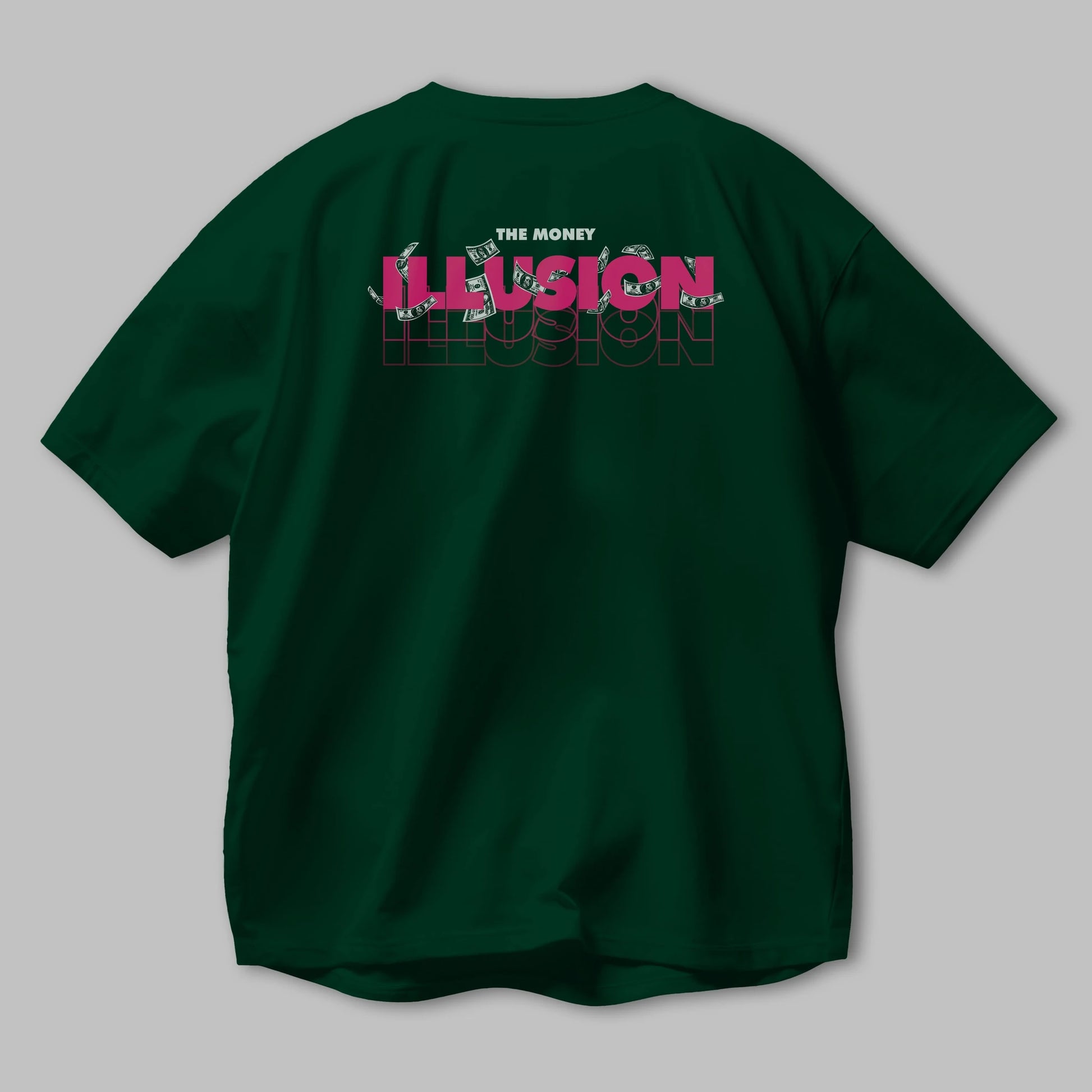 The Money Illusion Arka Baskılı Oversize t-shirt Erkek Kadın Unisex