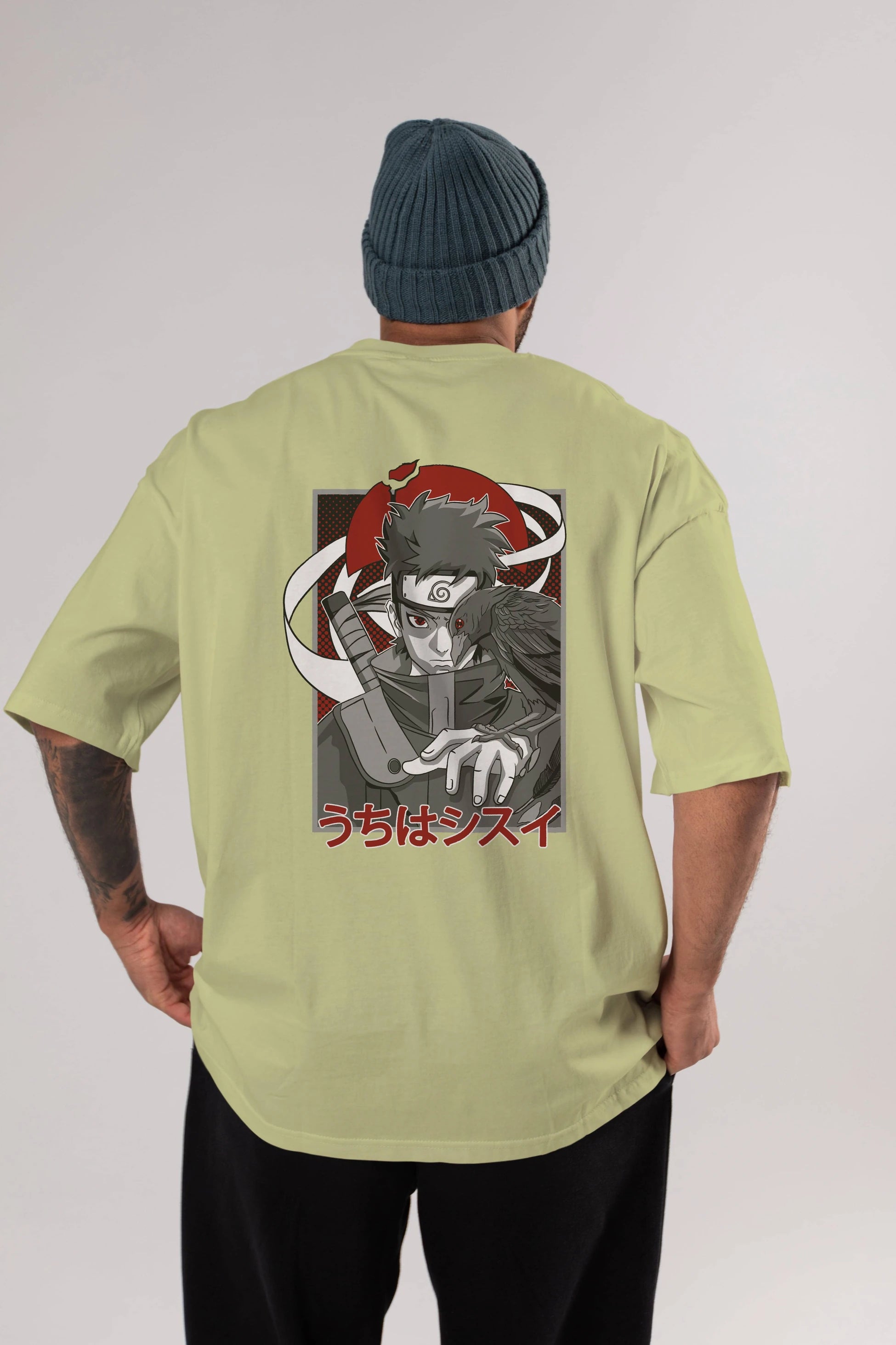 SHISUI UCHIHA NARUTO Anime Arka Baskılı Oversize t-shirt Erkek Kadın Unisex