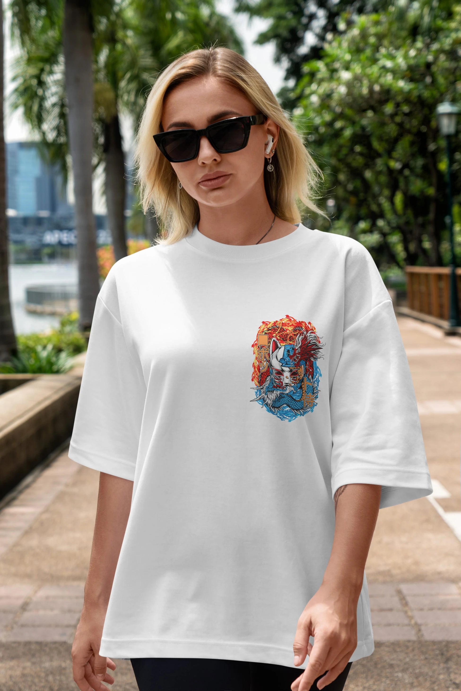 ONE PIECE (7) Ön Sol Baskılı Oversize t-shirt Erkek Kadın Unisex %100 Pamuk Bisiklet Yaka tişort