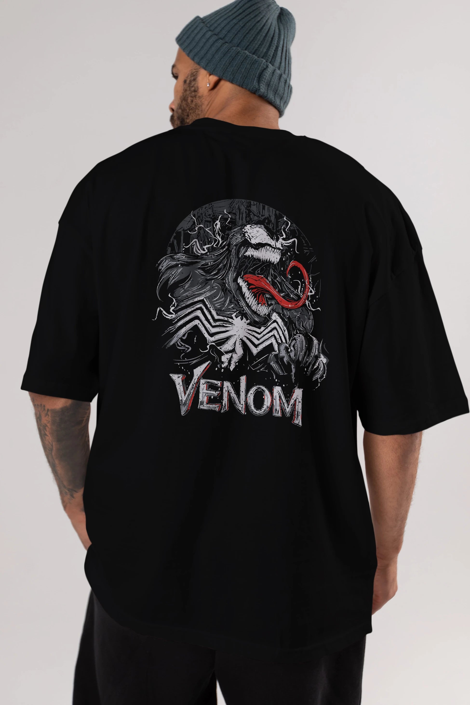 Venom (13) Arka Baskılı Oversize t-shirt Erkek Kadın Unisex %100 Pamuk Bisiklet Yaka tişort