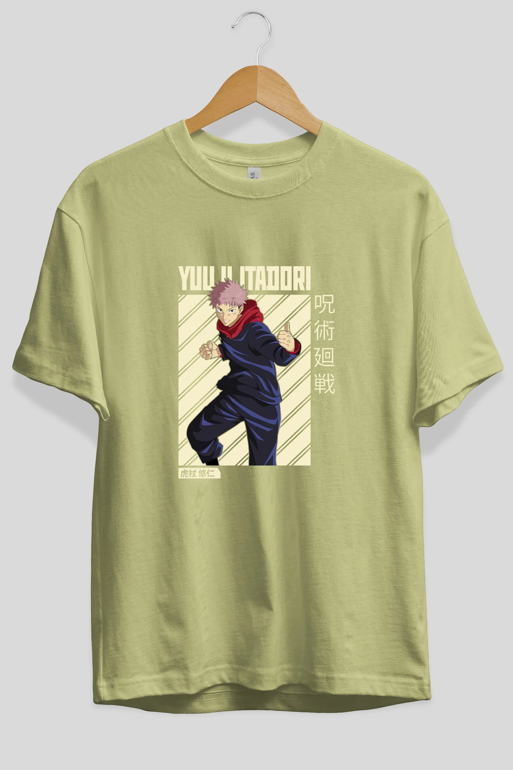 Yuuji Itadori 1 Anime Ön Baskılı Oversize t-shirt %100 pamuk Erkek Kadın Unisex