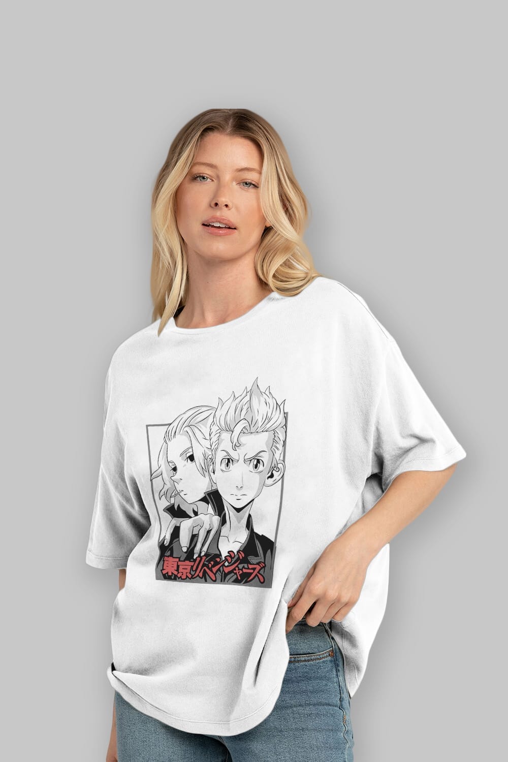 TOKYO REVENGERS Anime Ön Baskılı Oversize t-shirt %100 pamuk Erkek Kadın Unisex