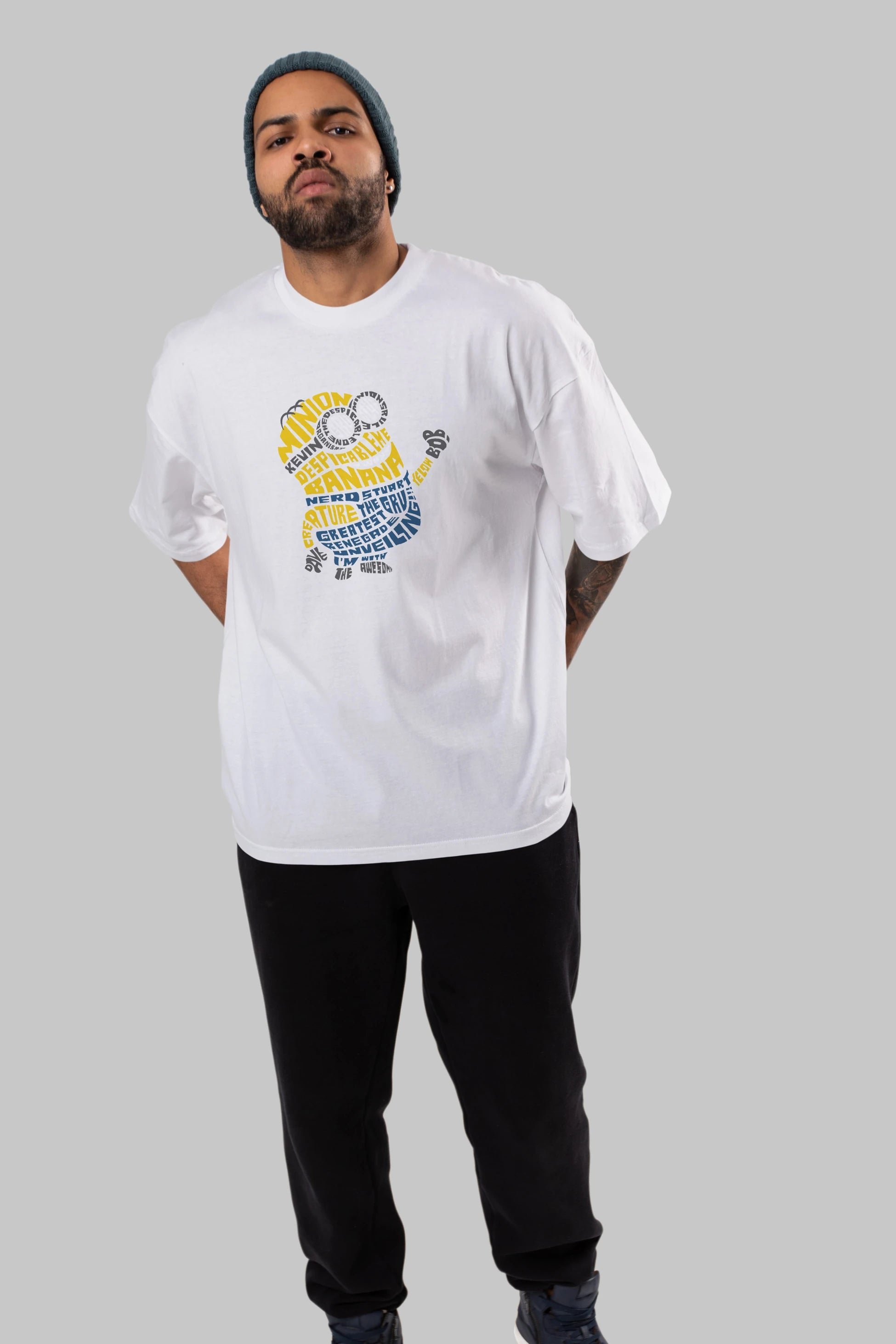 Minion Ön Baskılı Oversize t-shirt %100 pamuk Erkek Kadın Unisex