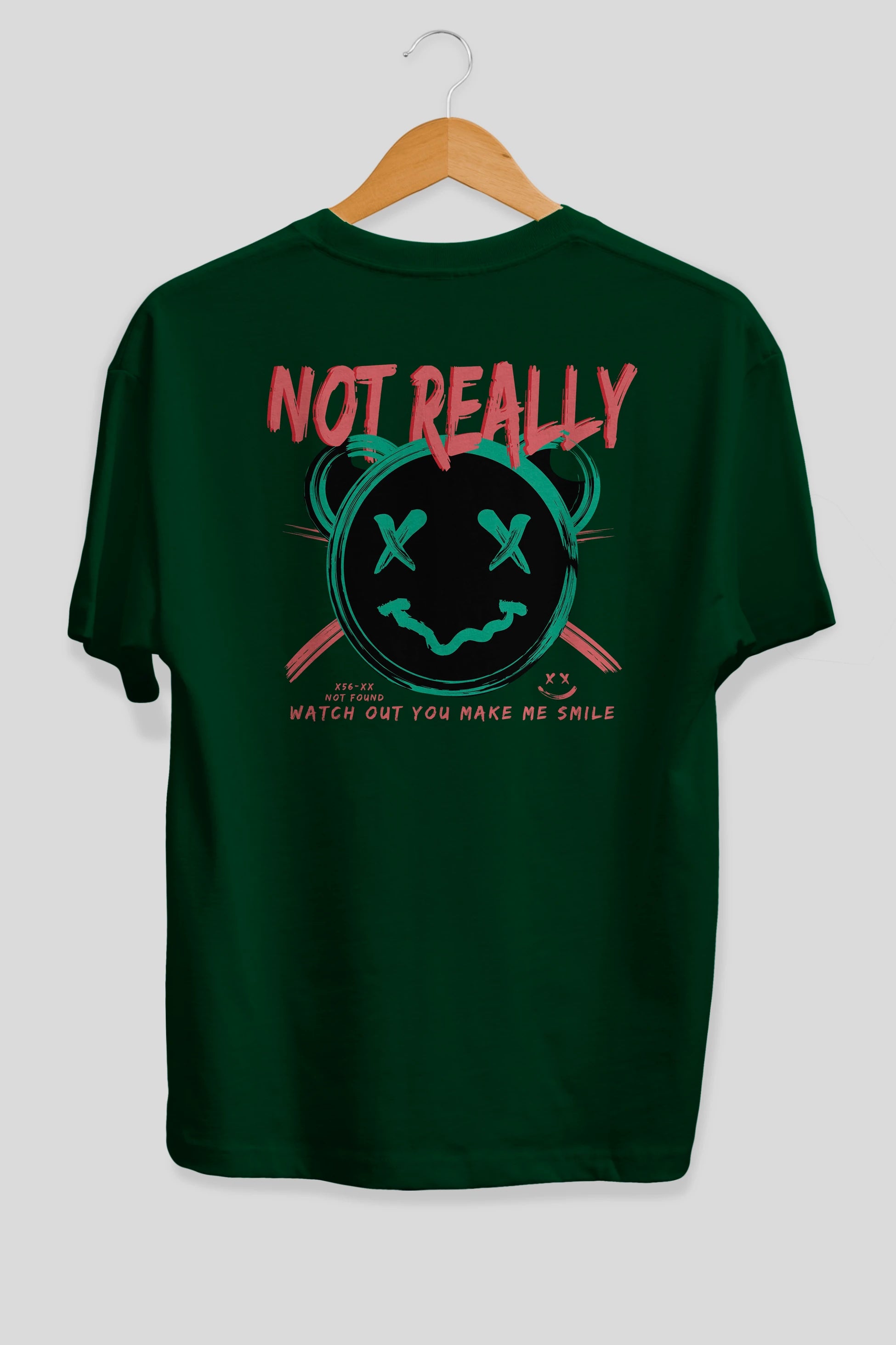 Not Really Bear Arka Baskılı Oversize t-shirt Erkek Kadın Unisex