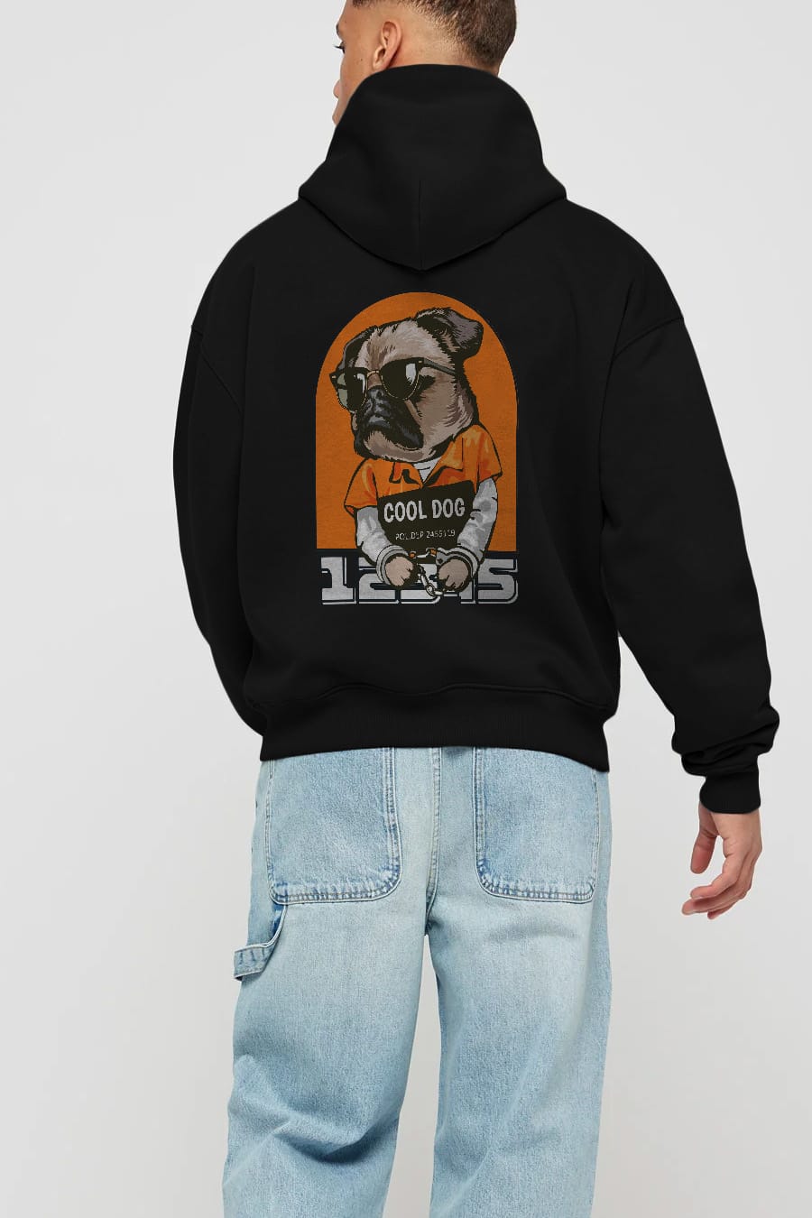 Cool Dog Arka Baskılı Oversize Hoodie Kapüşonlu Sweatshirt Erkek Kadın Unisex