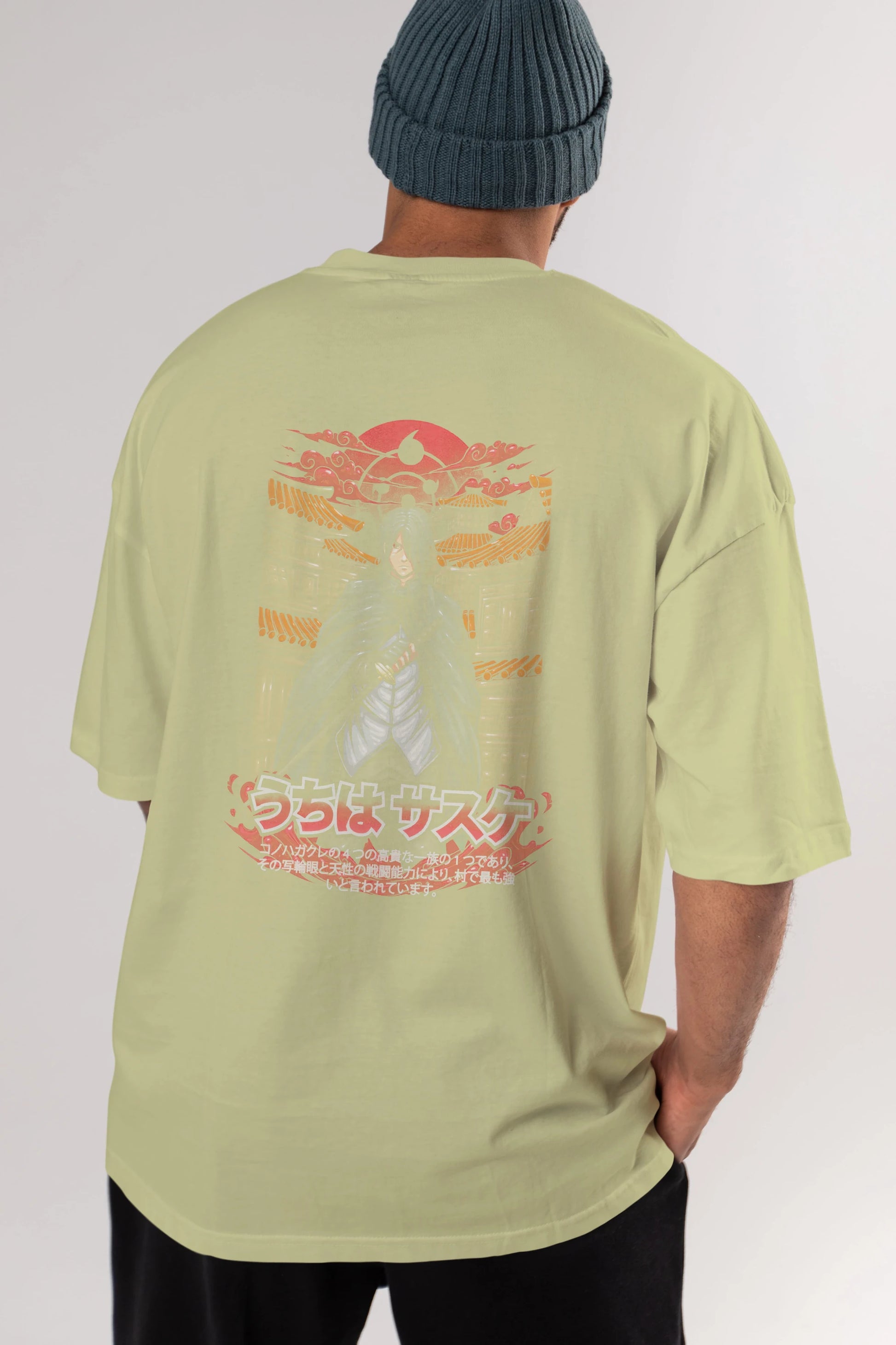 NARUTO SASUKE UCHIHA 1 Anime Arka Baskılı Oversize t-shirt Erkek Kadın Unisex