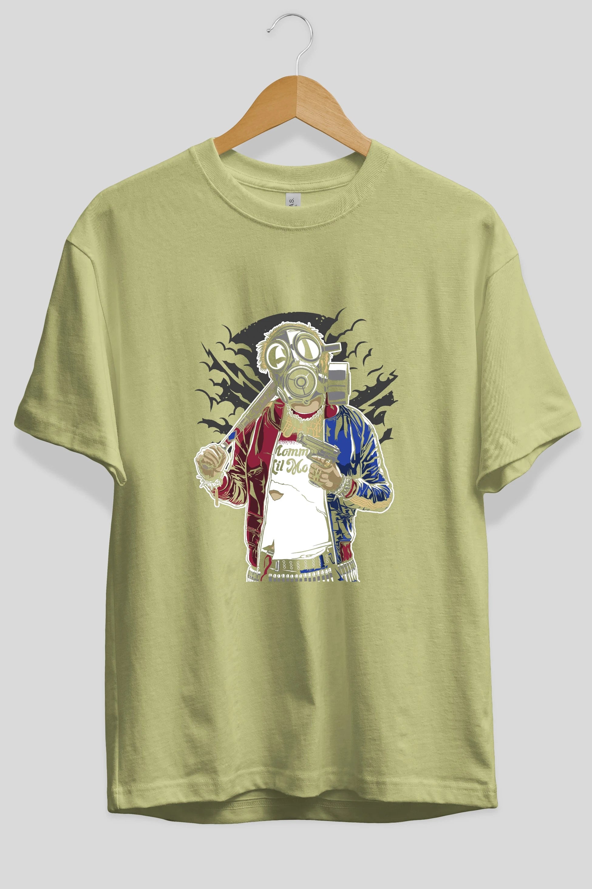 Suicide Gasmask Ön Baskılı Oversize t-shirt Erkek Kadın Unisex %100 Pamuk tişort