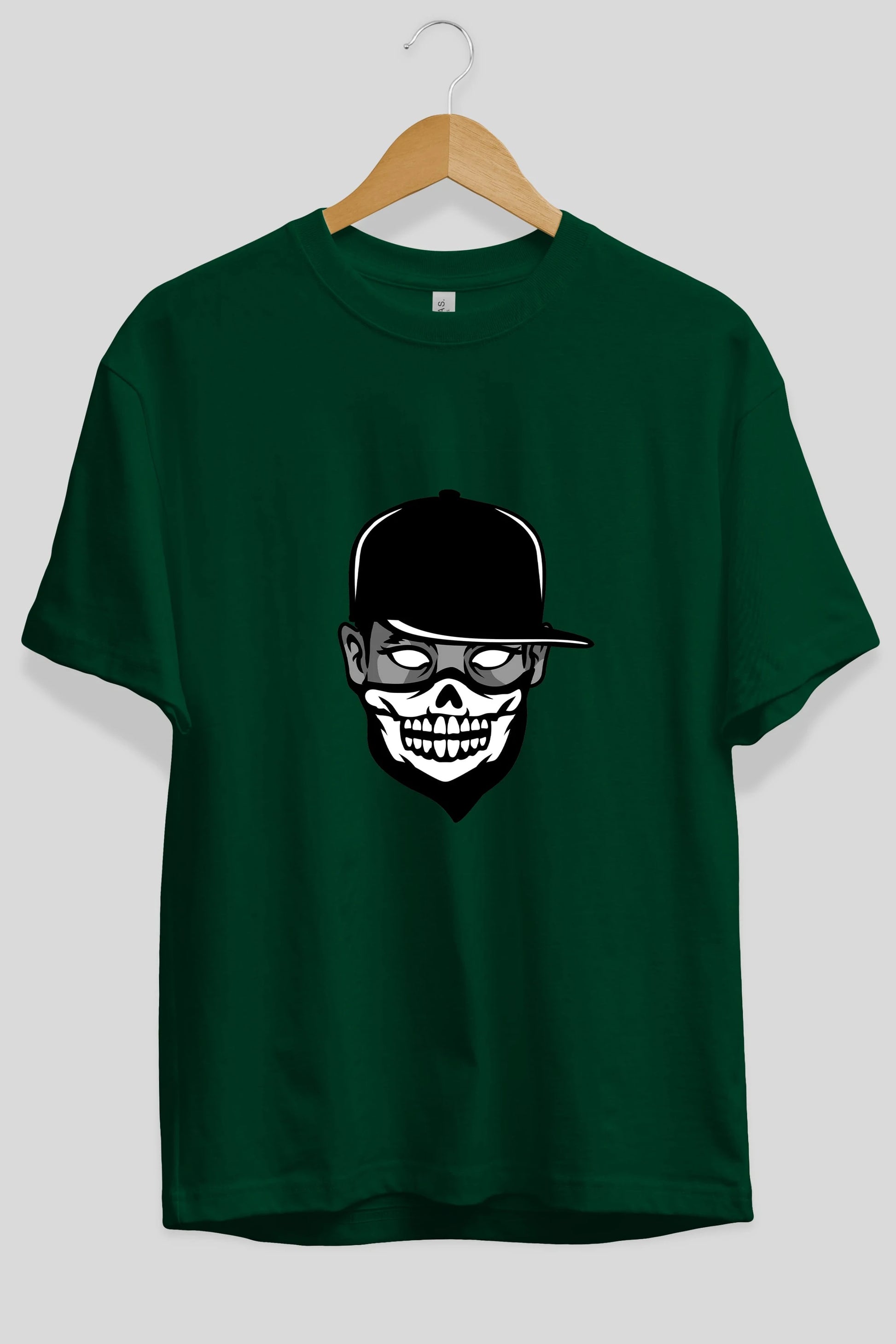 Skull Mask Ön Baskılı Oversize t-shirt Erkek Kadın Unisex %100 Pamuk tişort