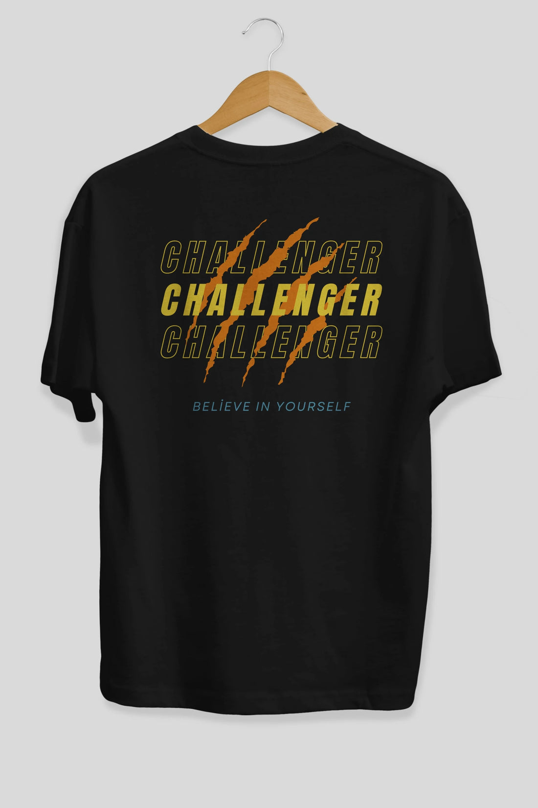 Challenger Yazılı Arka Baskılı Oversize t-shirt Erkek Kadın Unisex