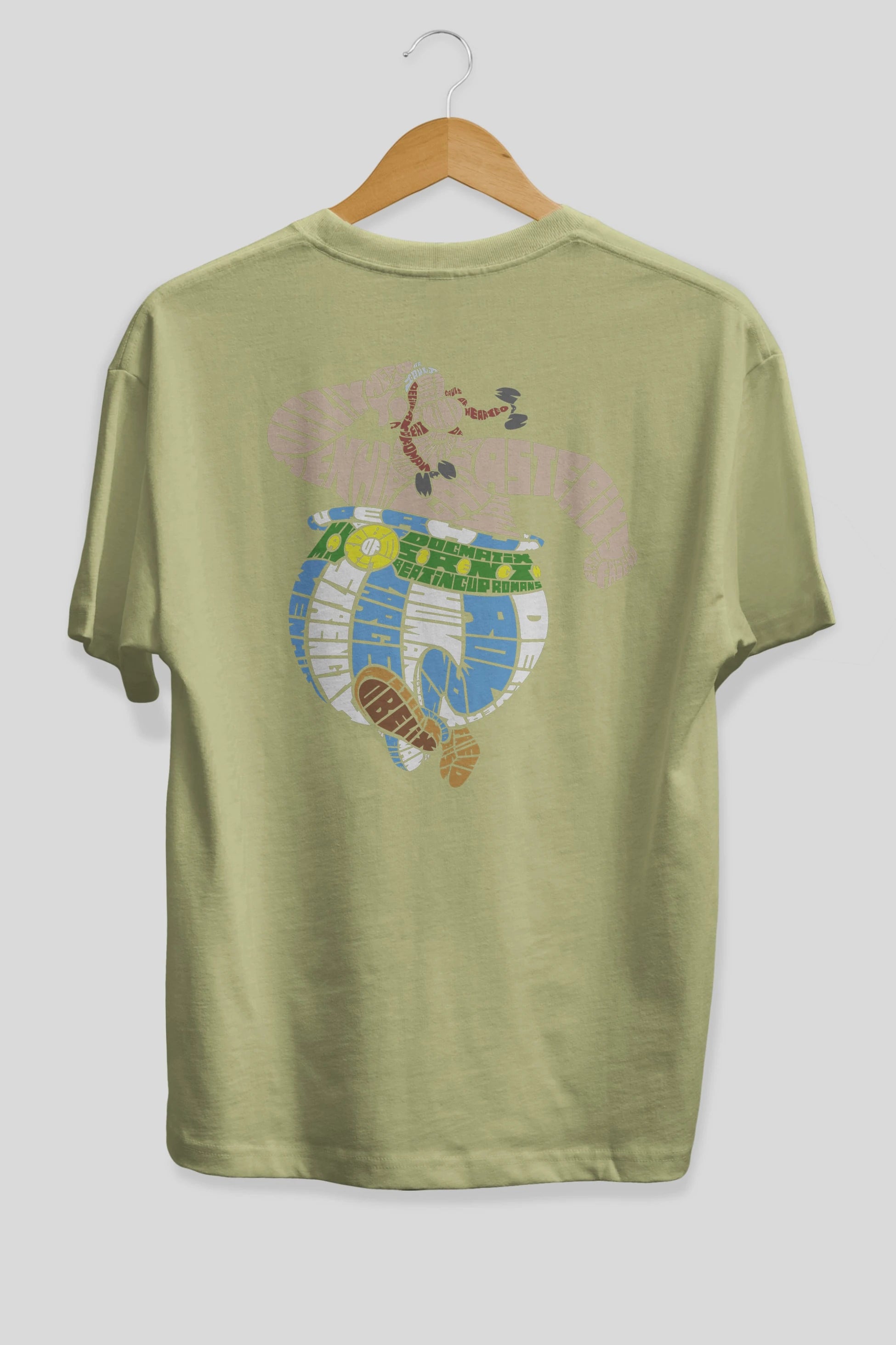 Obelix Arka Baskılı Oversize t-shirt %100 pamuk Erkek Kadın Unisex