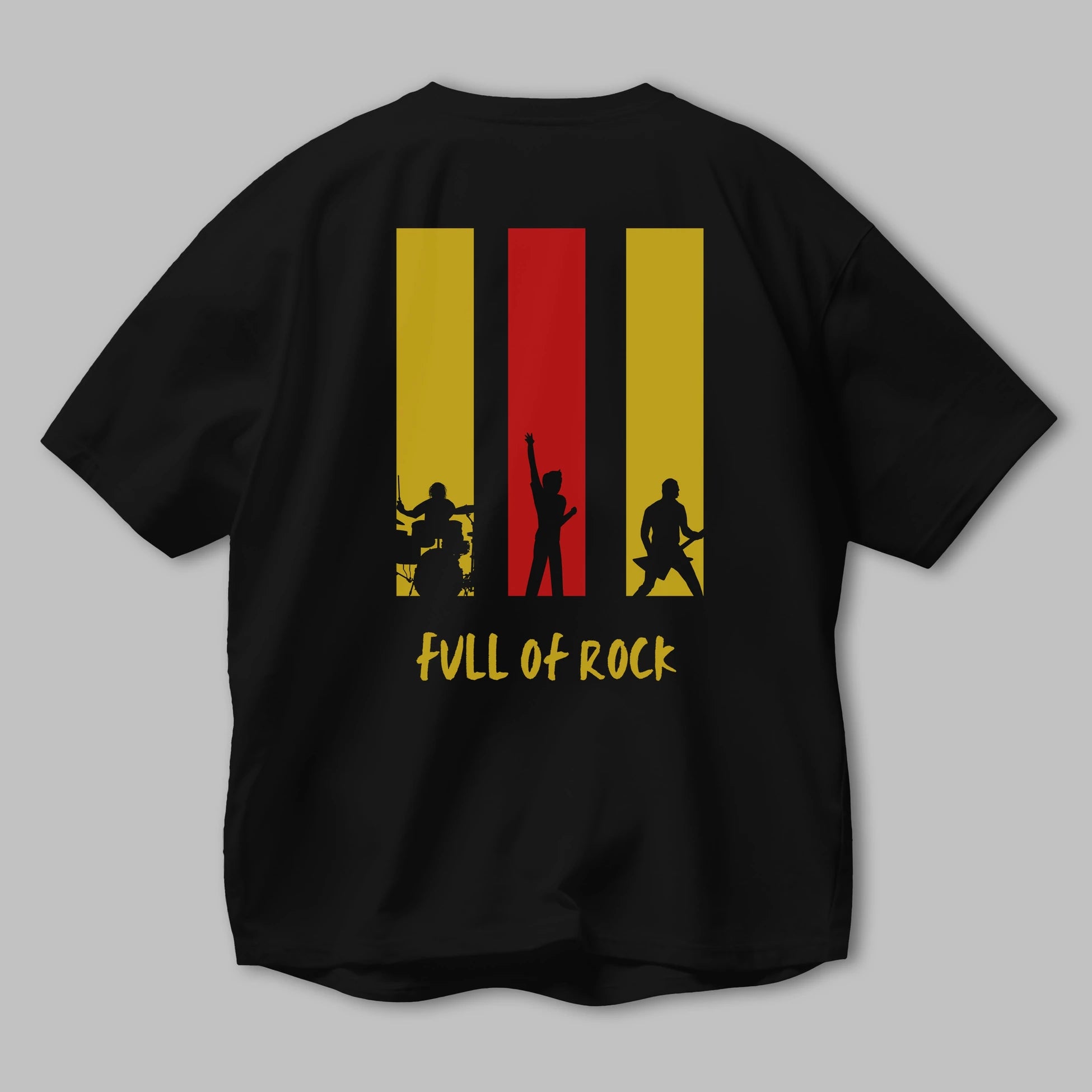 Full of Rock Yazılı Arka Baskılı Oversize t-shirt Erkek Kadın Unisex