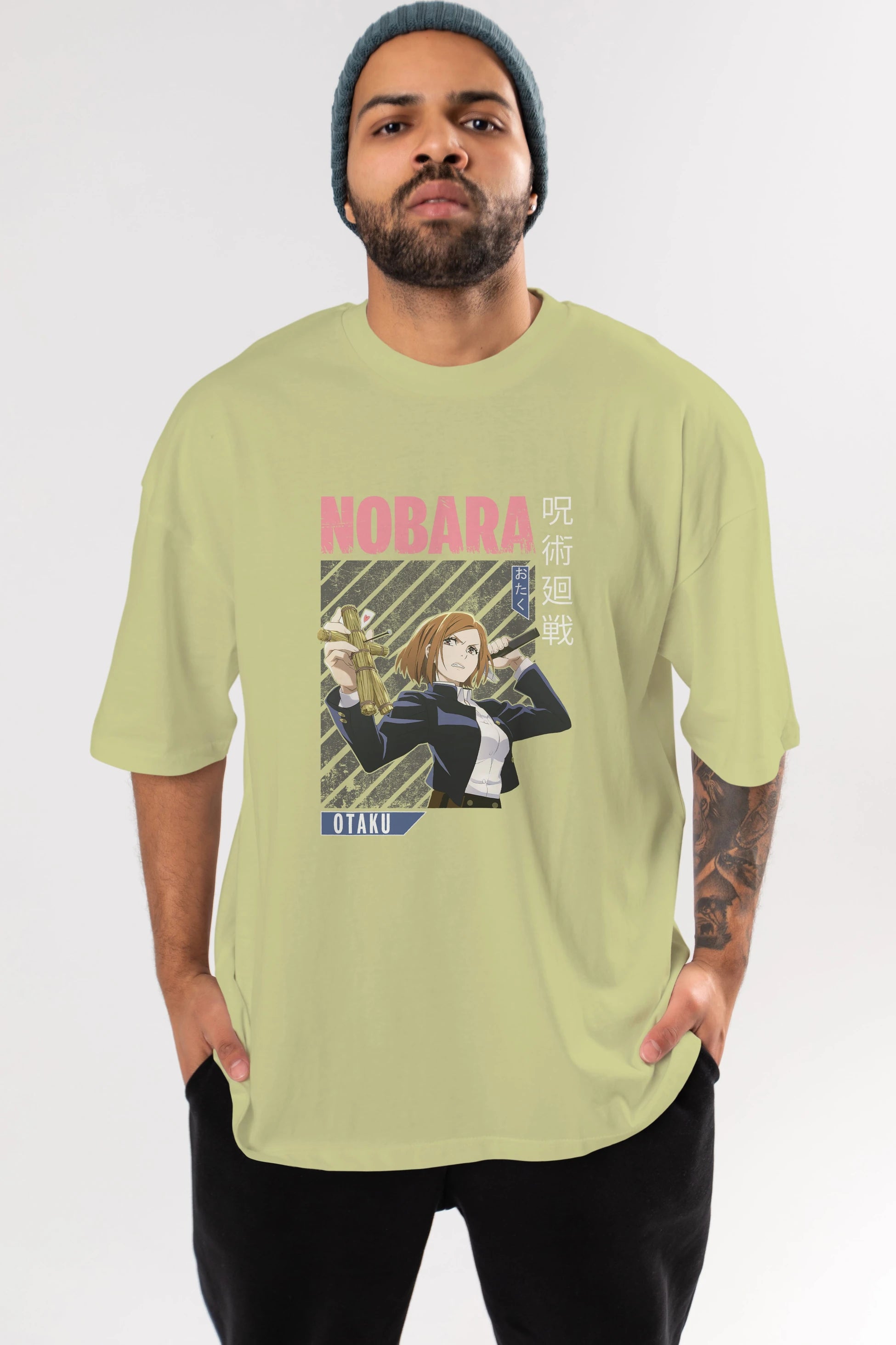 Nobara Kugisaki 6 Anime Ön Baskılı Oversize t-shirt %100 pamuk Erkek Kadın Unisex