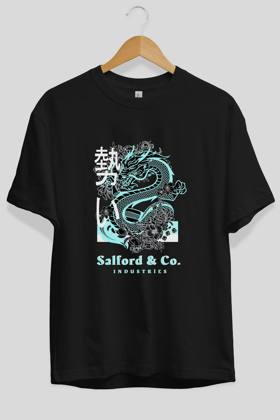Dragon Ön Baskılı Oversize t-shirt Erkek Kadın Unisex
