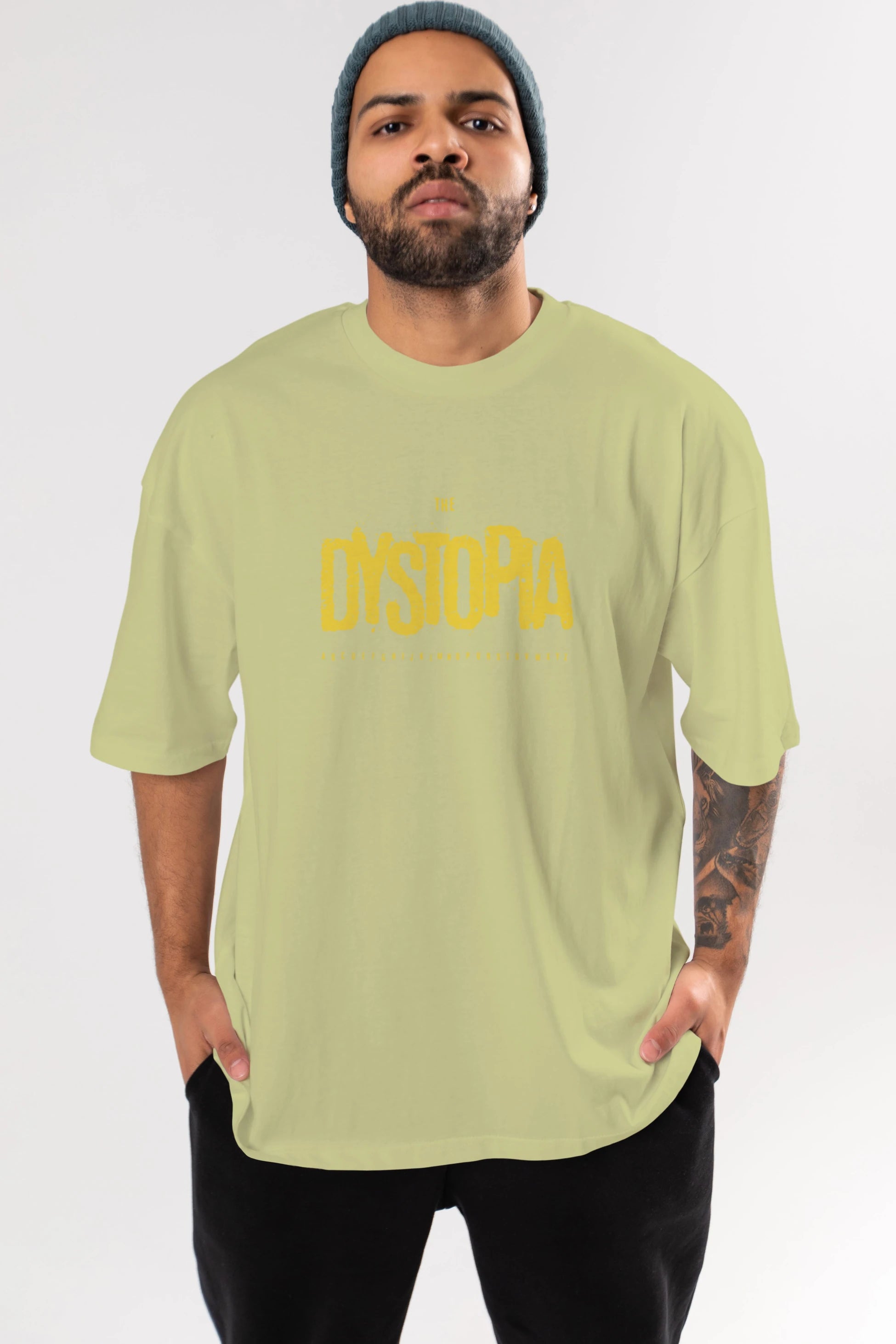 The Dystopia Ön Baskılı Oversize t-shirt Erkek Kadın Unisex