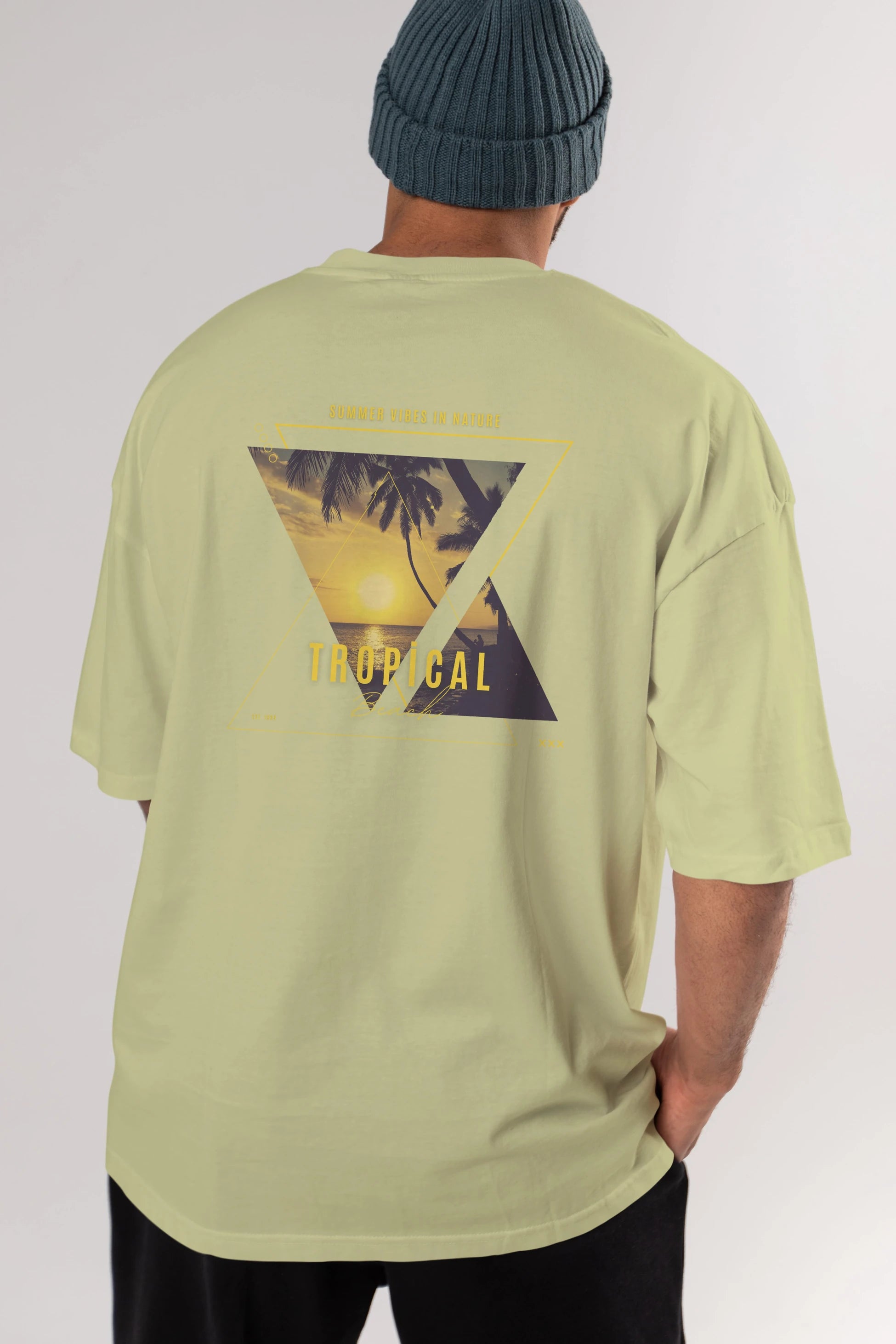Summer Vibes Yazılı Arka Baskılı Oversize t-shirt Erkek Kadın Unisex