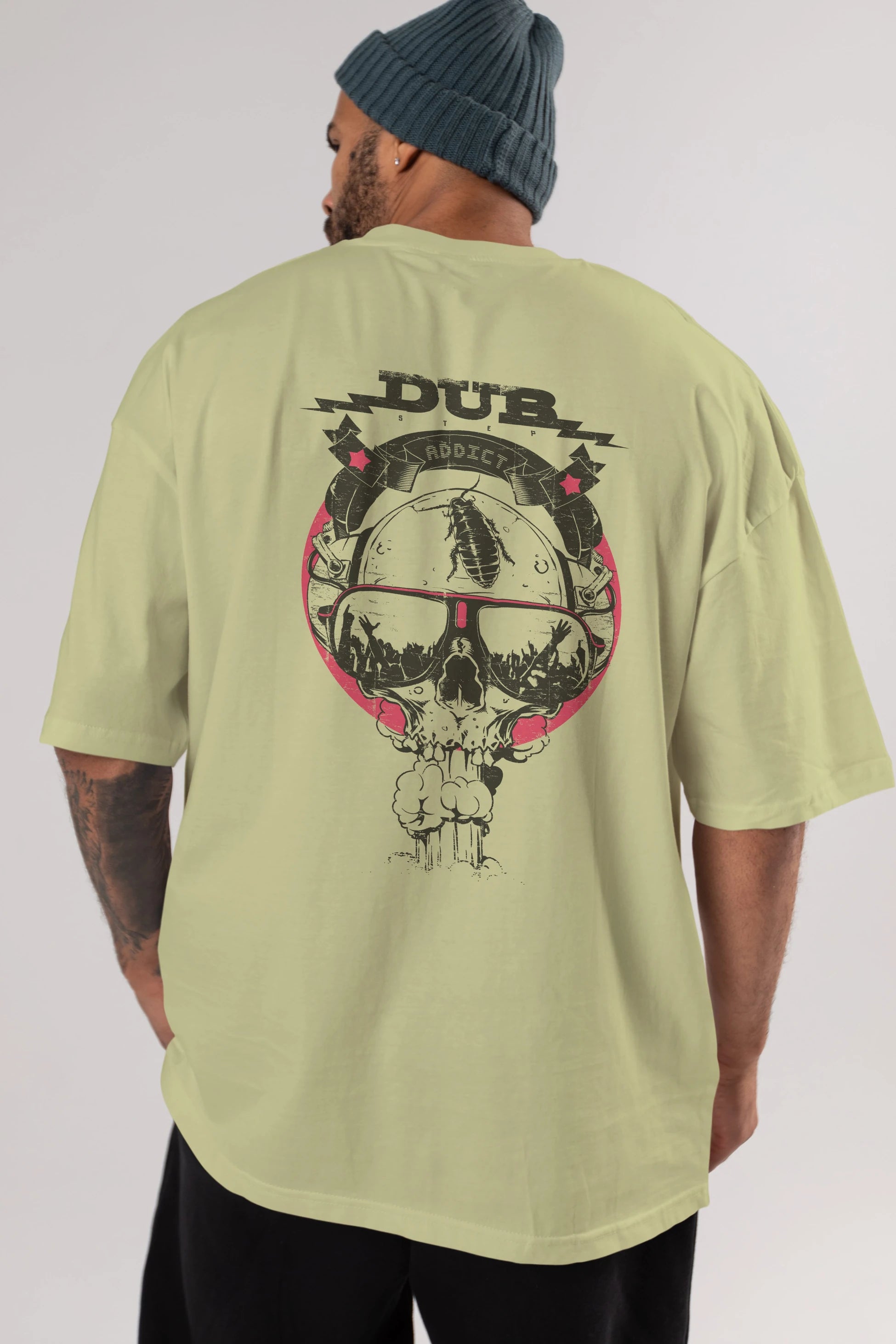 Dub Addict Arka Baskılı Oversize t-shirt Erkek Kadın Unisex