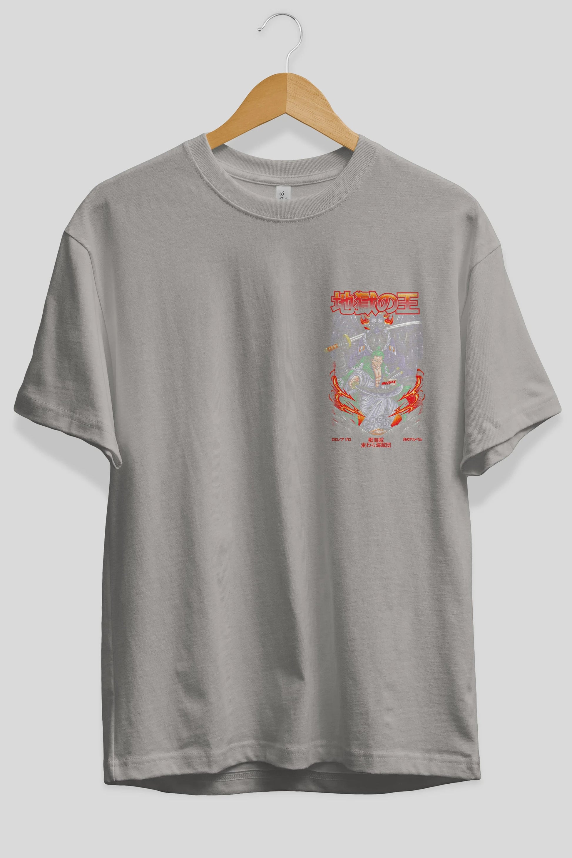 Roronoa Zoro 4 Ön Sol Baskılı Oversize t-shirt Erkek Kadın Unisex %100 Pamuk Bisiklet Yaka tişort