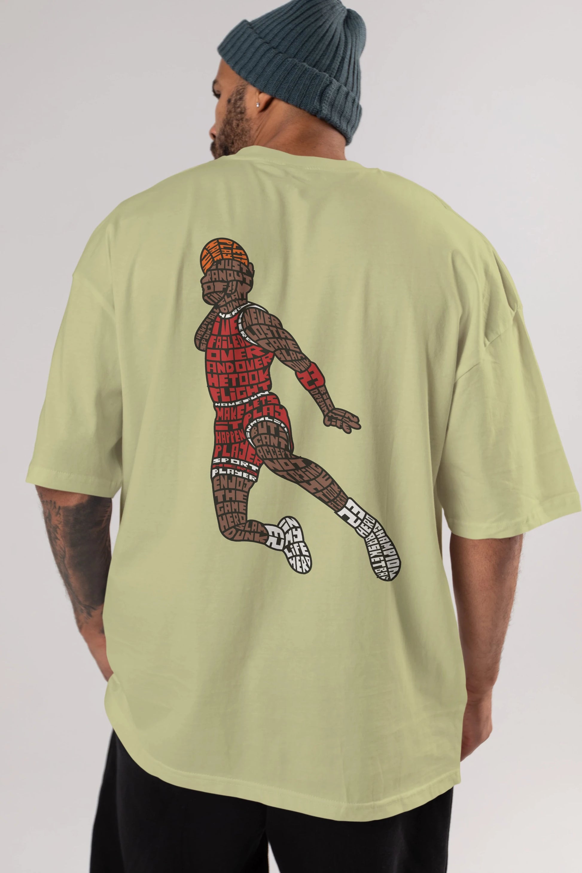 Slamdunk Arka Baskılı Oversize t-shirt %100 pamuk Erkek Kadın Unisex