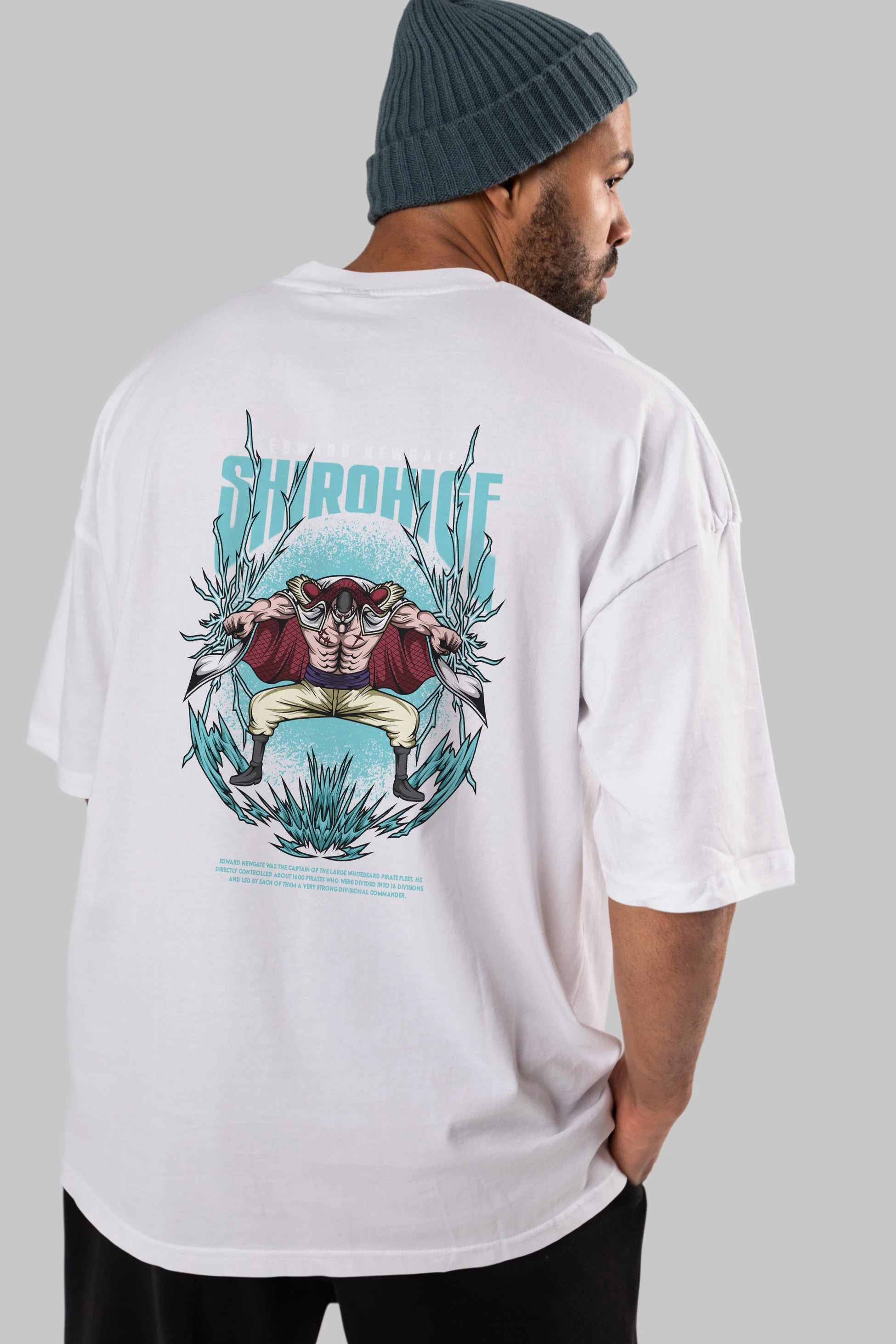 Shirohige Anime Arka Baskılı Oversize t-shirt Erkek Kadın Unisex