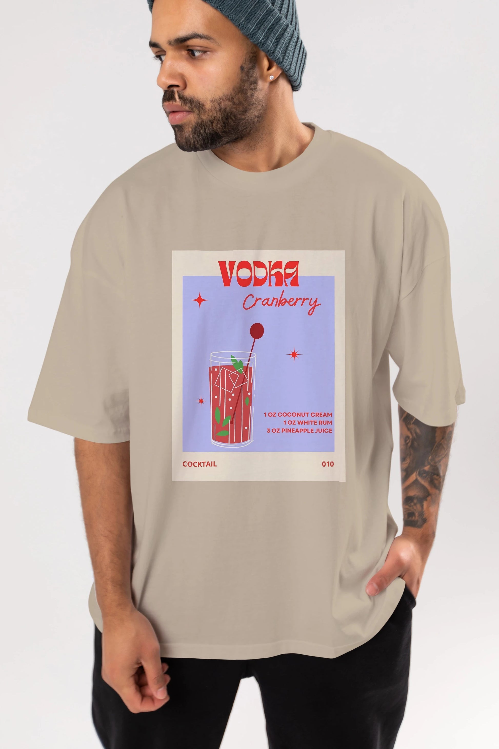 Vodka Cranberry Ön Baskılı Oversize t-shirt Erkek Kadın Unisex %100 Pamuk Bisiklet Yaka tişort