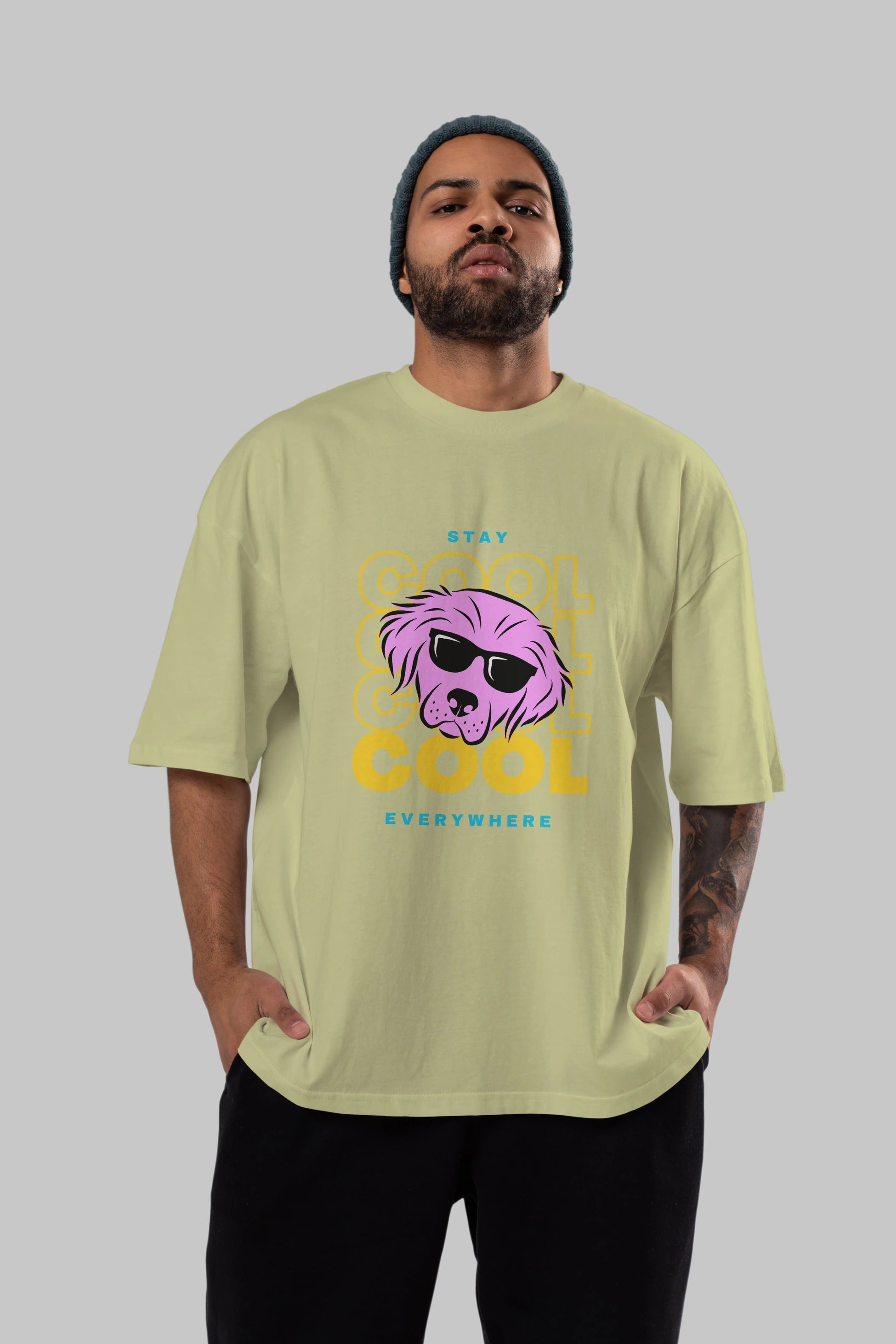 Cool Dog 2 Ön Baskılı Oversize t-shirt Erkek Kadın Unisex